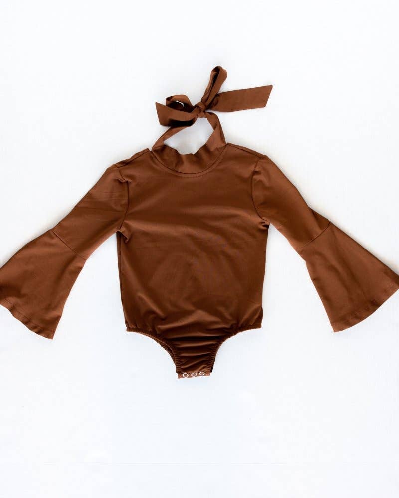 Clover Bell Sleeve Leotard - Rich Caramel Bailey's Blossoms