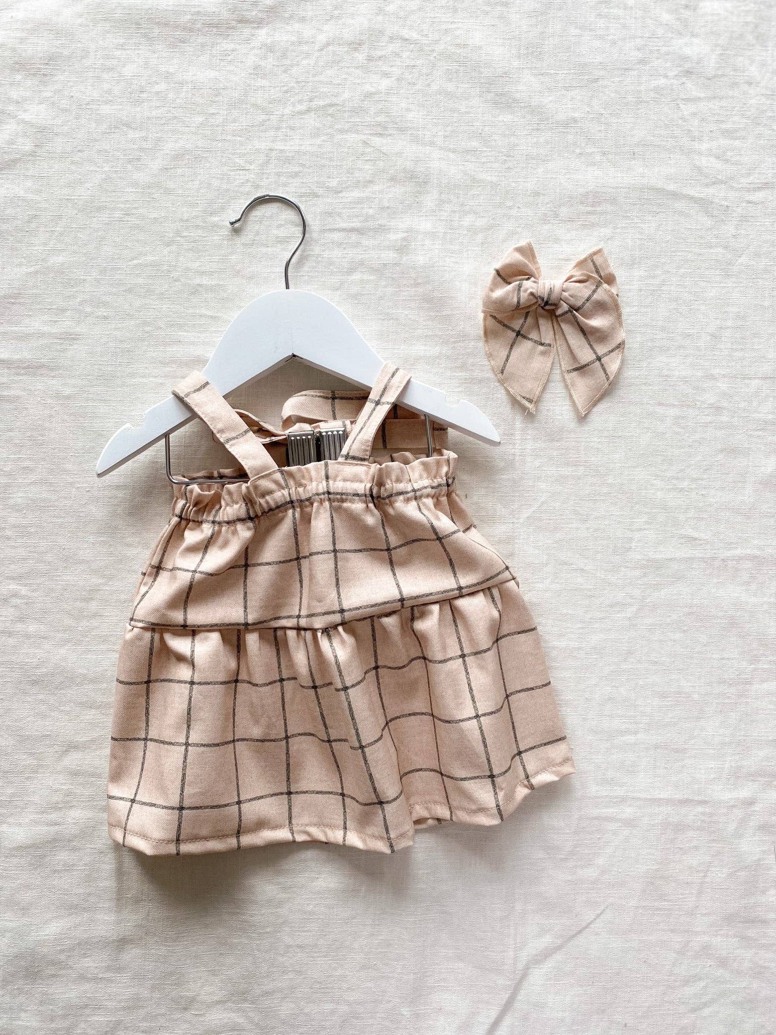 Baby cotton dress / pastel plaid - powder PETITE EvelinaApparel