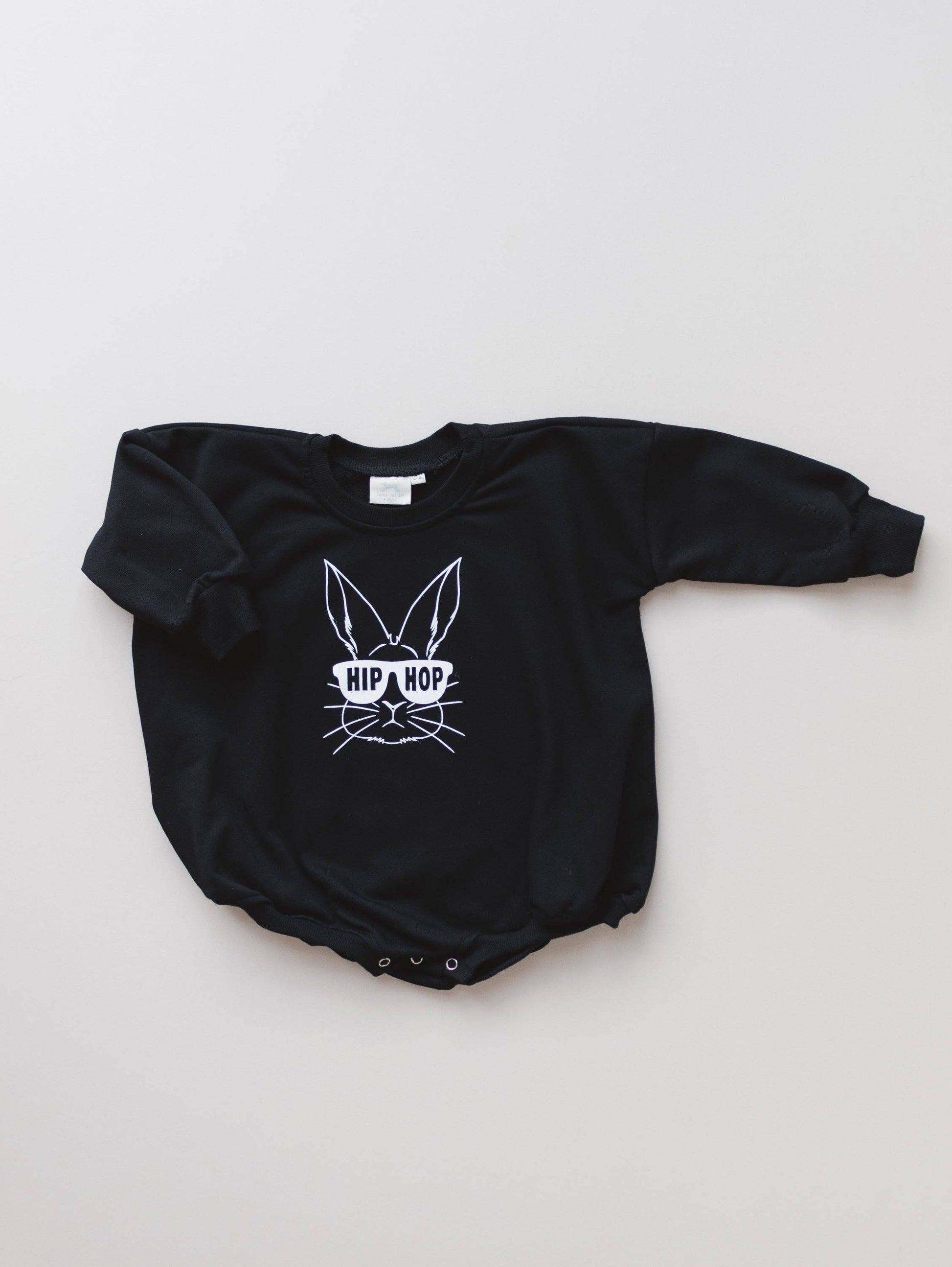 Hip Hop Bunny Easter Sweatshirt Romper Little Joy Co.