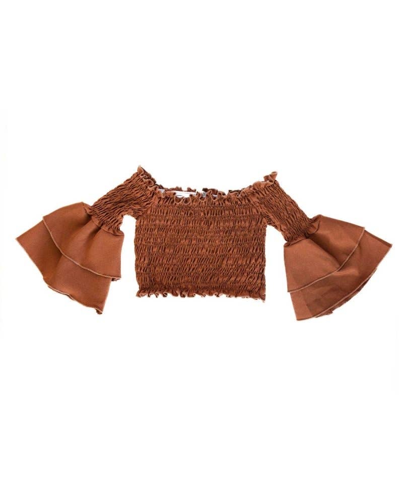 Darcy Smocked Bell Sleeve Top - Dusty Coco Bailey's Blossoms