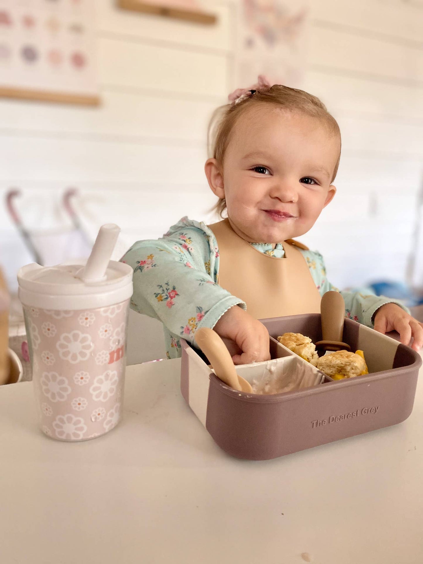 Silicone Catch Bib Set | Fawn & Sand The Dearest Grey
