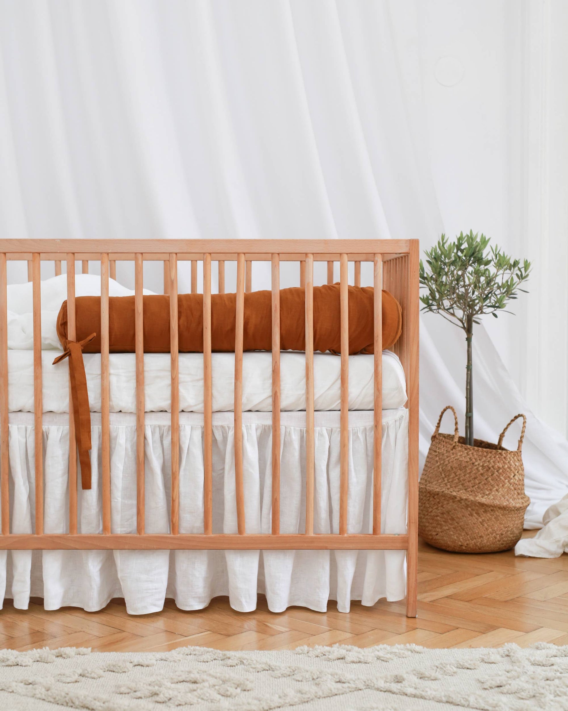 Babyly - Linen Baby Roller Bumper - Snake Protector - (6 Colors) BABYLY