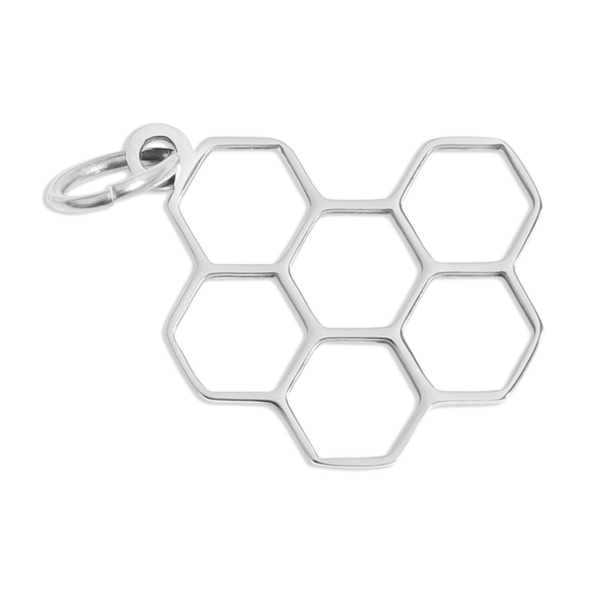18K Gold PVD Stainless Steel Honeycomb Charm WJW