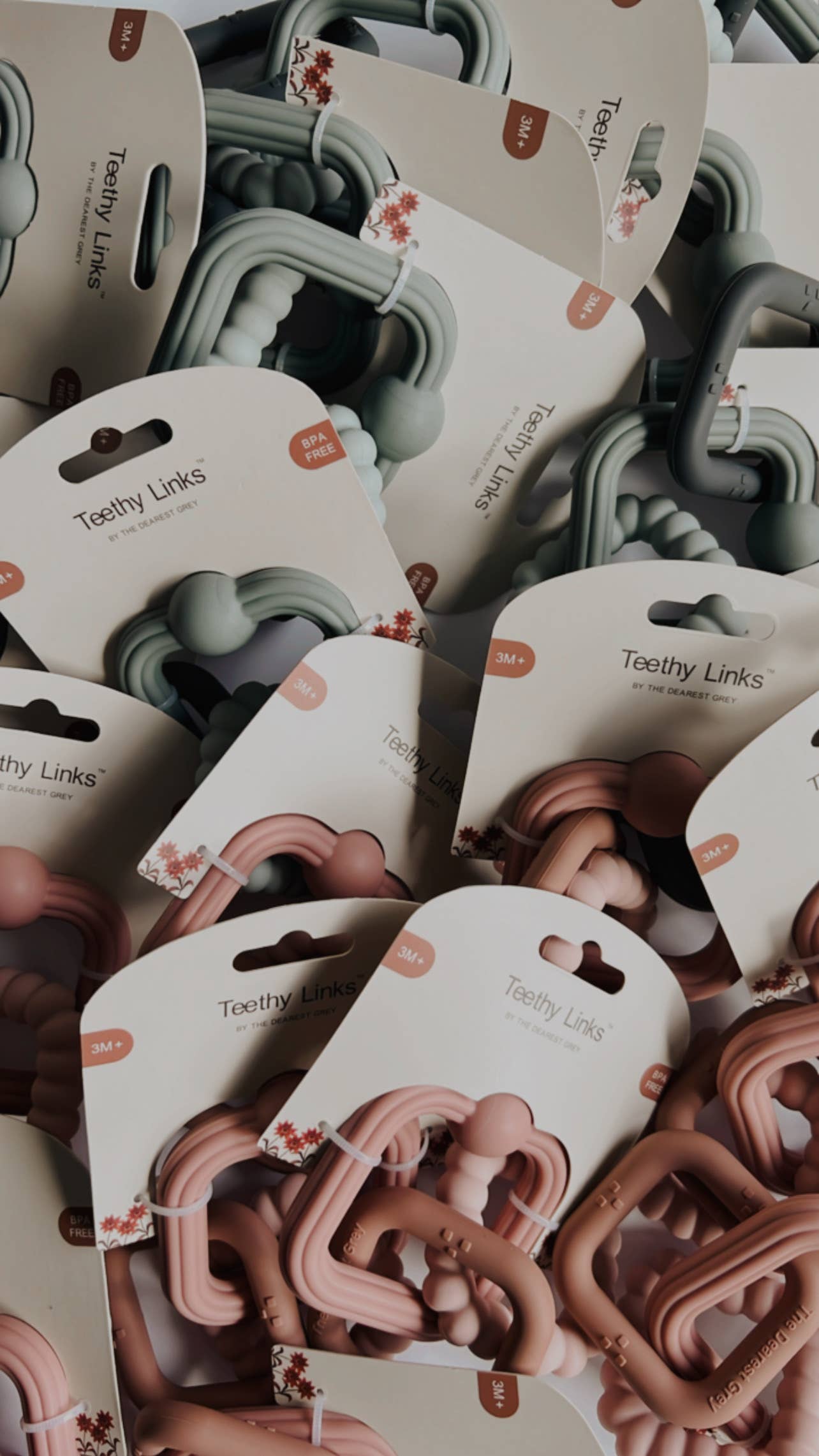Teethy Links Teether | Pink Lemonade The Dearest Grey
