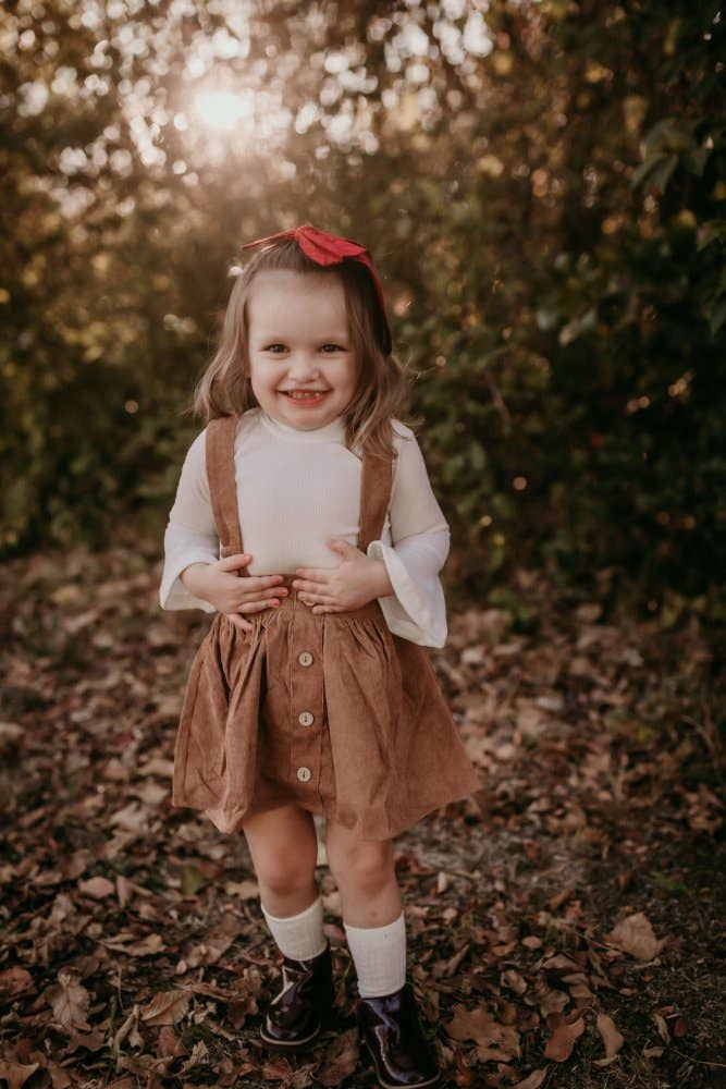 Fallon Corduroy Suspender Skirt - Praline Bailey's Blossoms