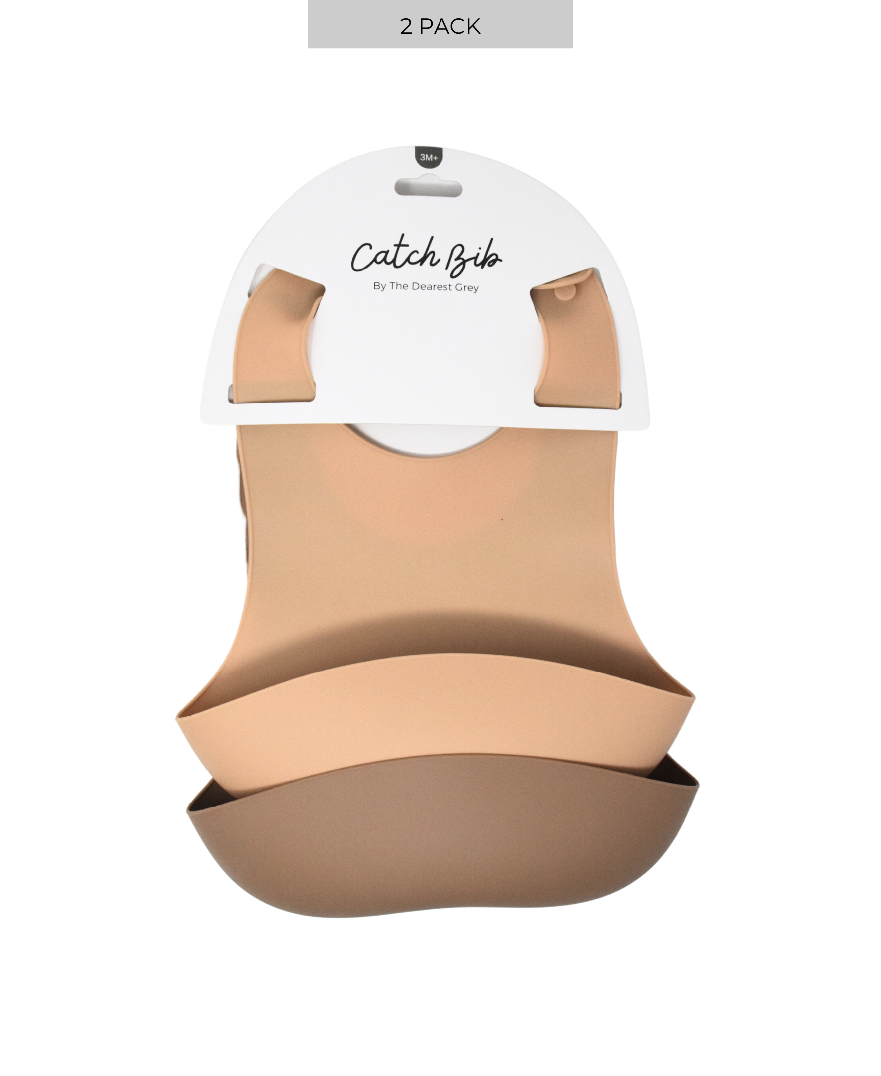 Silicone Catch Bib Set | Fawn & Sand The Dearest Grey