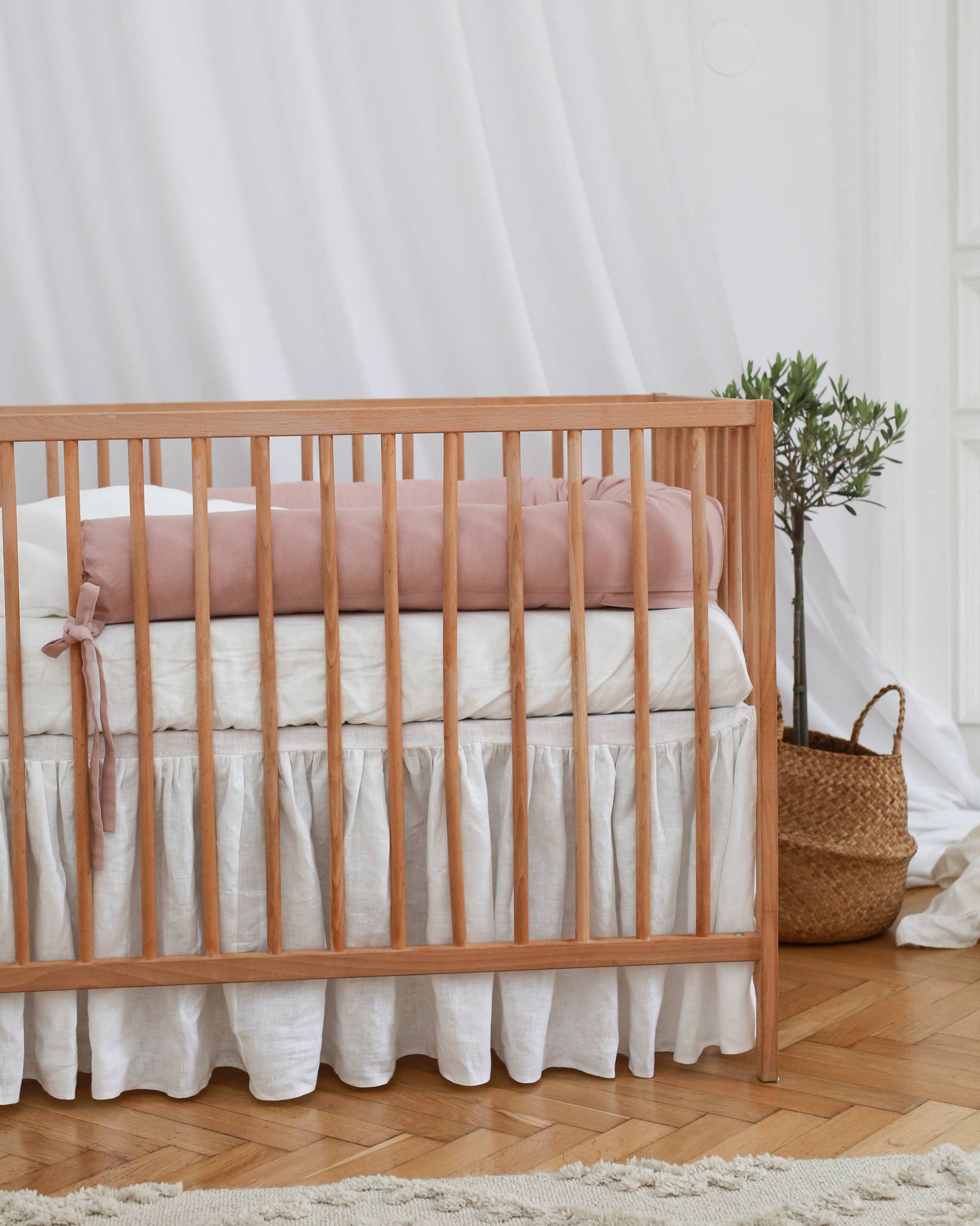 Babyly - Linen Baby Roller Bumper - Snake Protector - (6 Colors) BABYLY