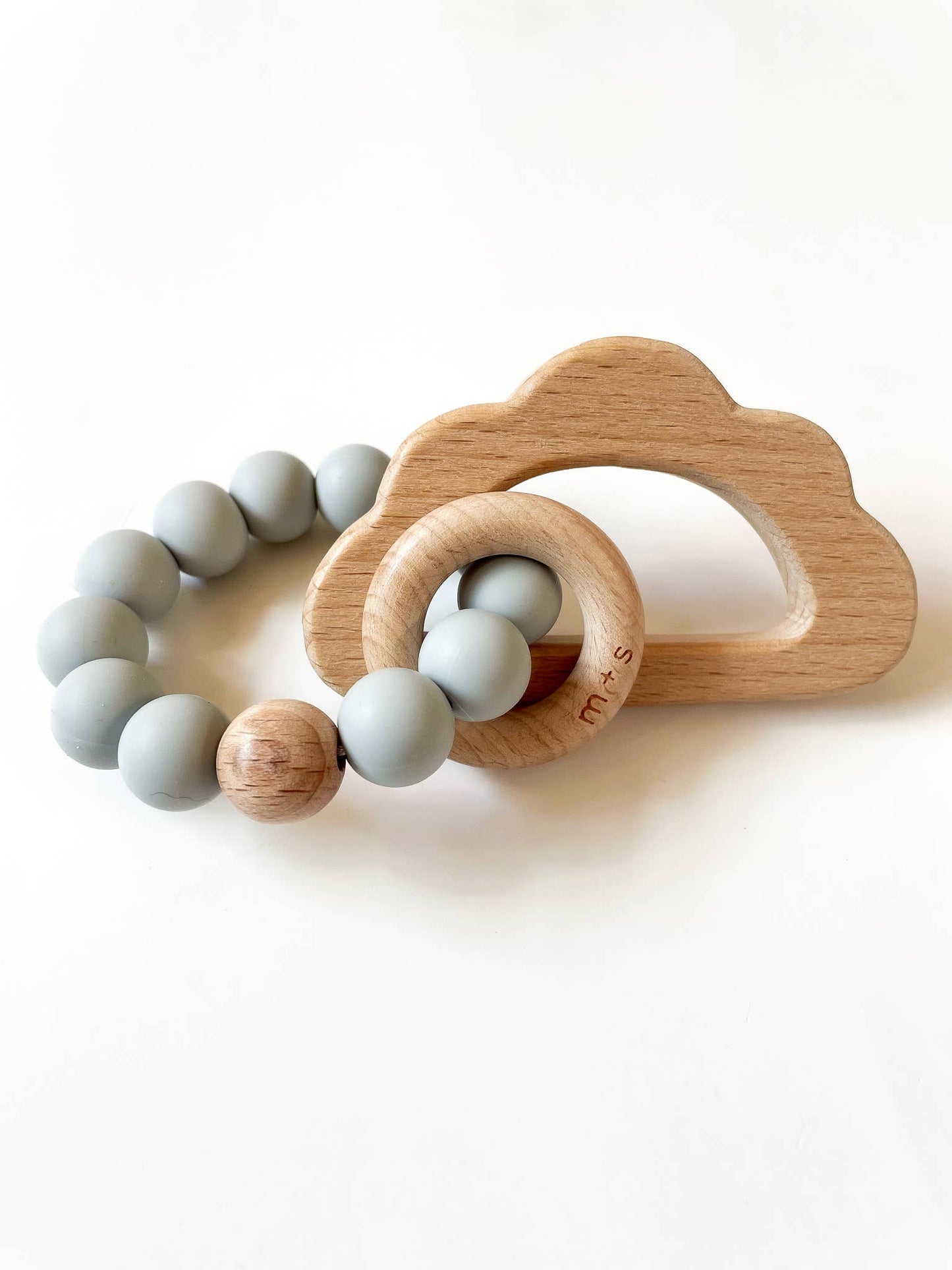 Cloud Teether-Silicone and Beech Wood Marlowe and Sage LLC