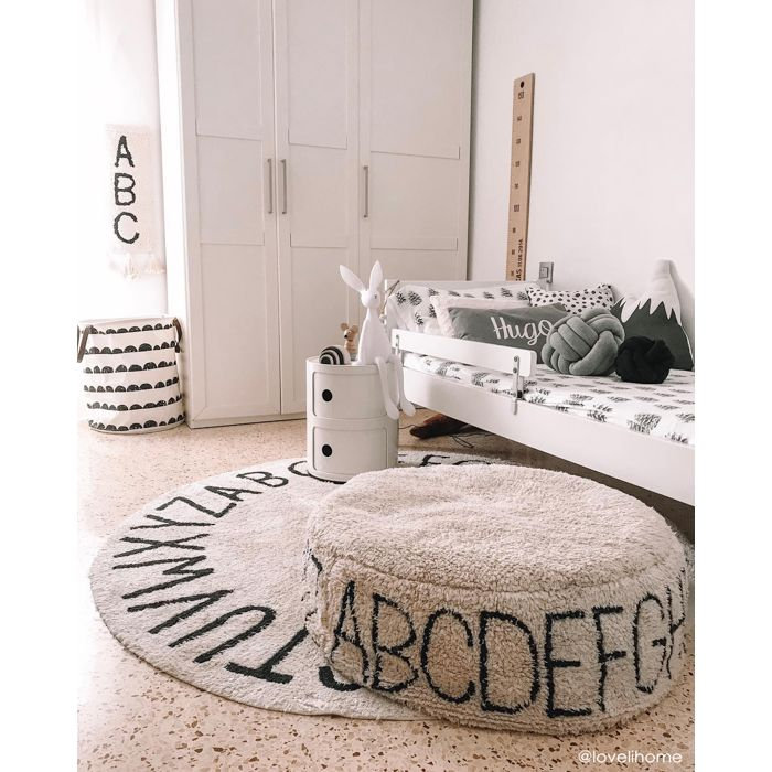 Pouffe ABC Natural - Black Lorena Canals