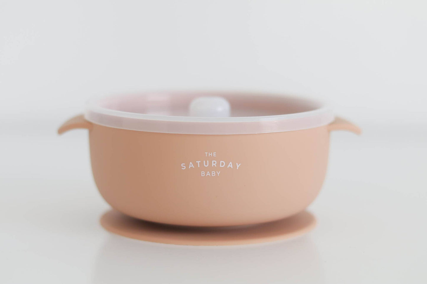 Suction Bowl With Lid The Saturday Baby Peach