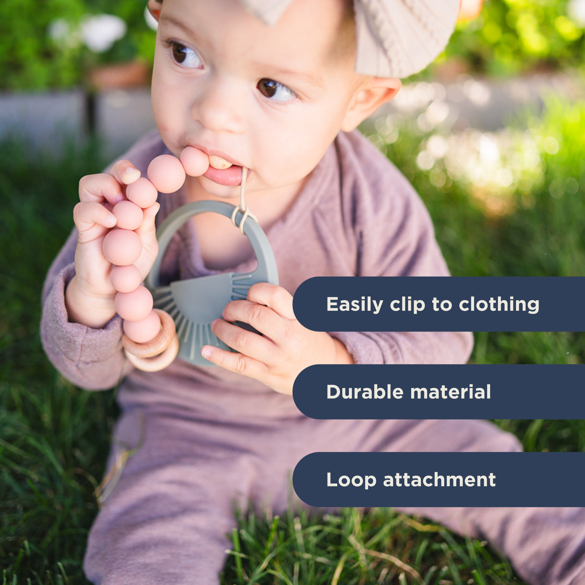 Silicone Bead & Wood Ring Pacifier Clip Babeehive Goods