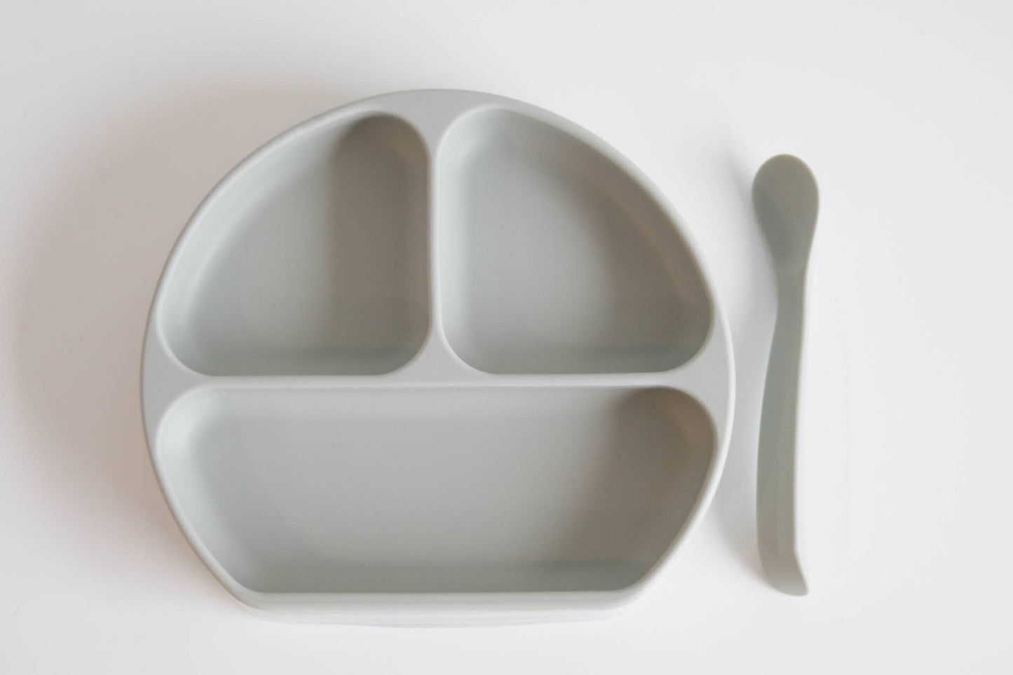Silicone Suction Plate With Lid and Spoon The Saturday Baby Sage