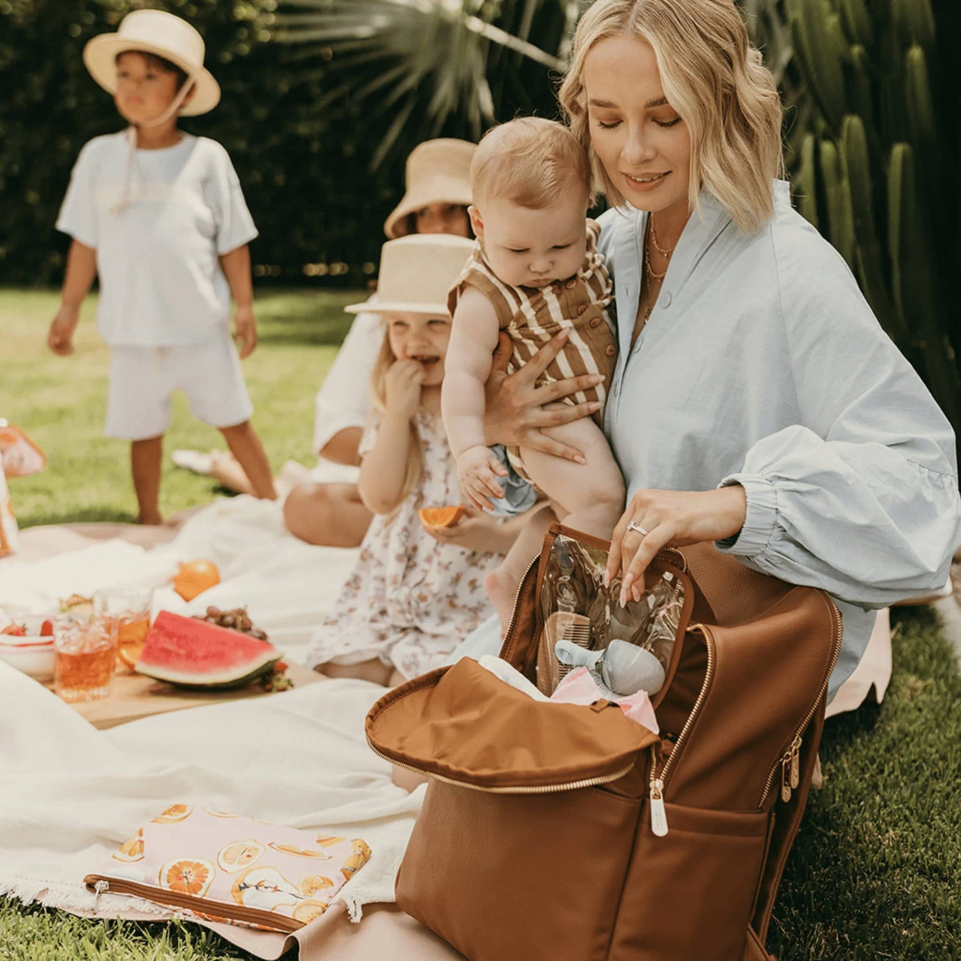 Multitasker Nappy Backpack - Chestnut Brown Vegan Leather OiOi