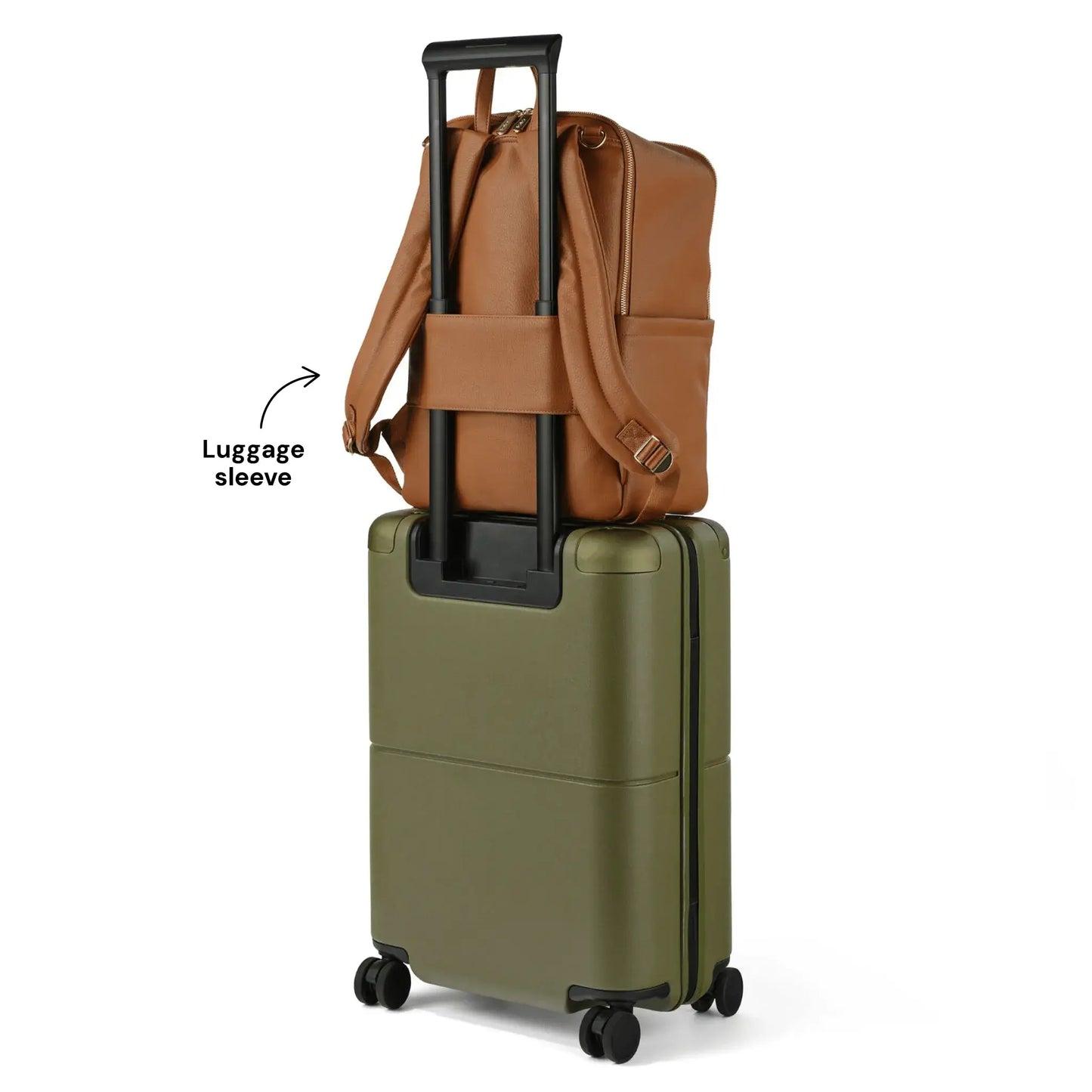 Multitasker Nappy Backpack - Chestnut Brown Vegan Leather OiOi