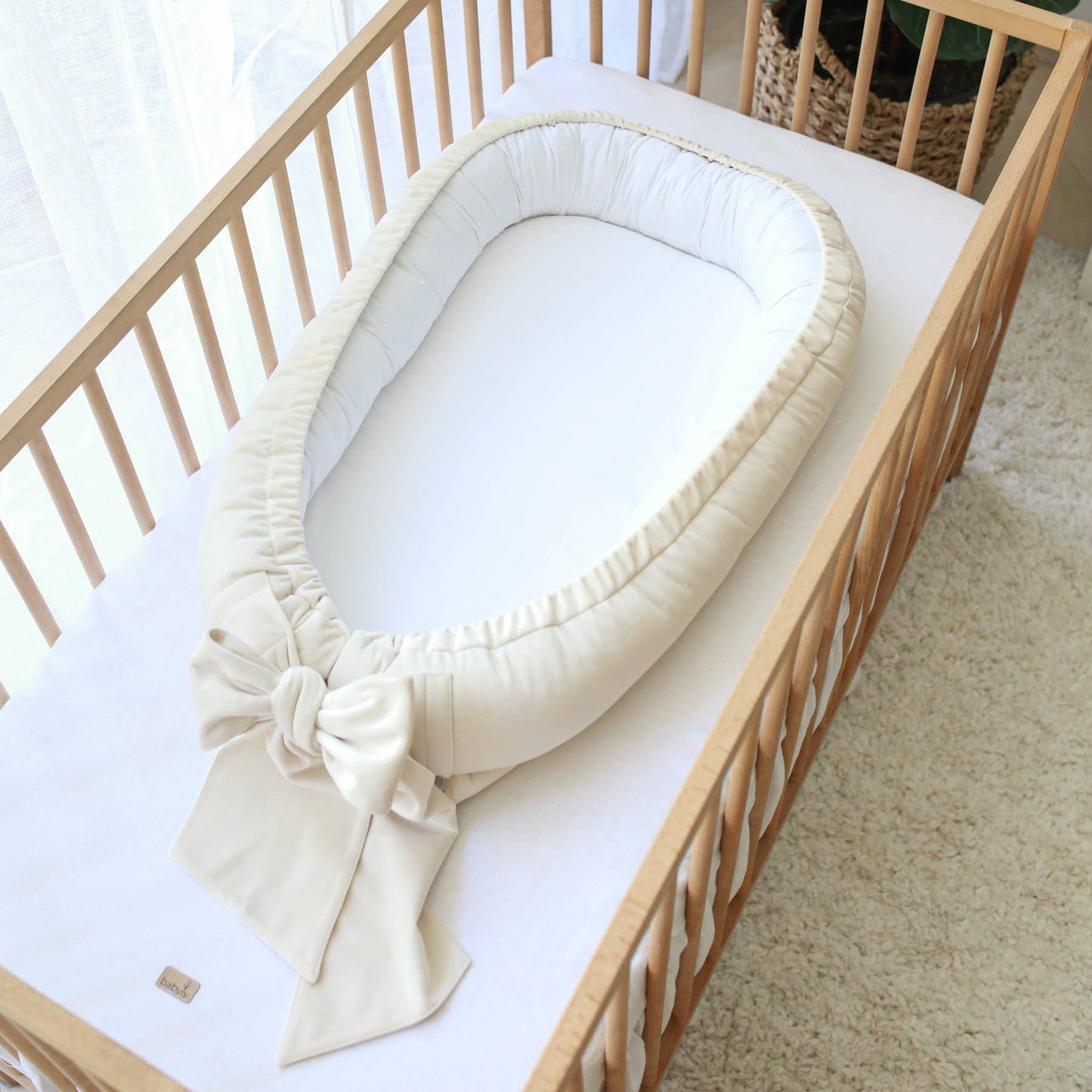 Velvet babynest with bow (5 colors) - BABYLY BABYLY