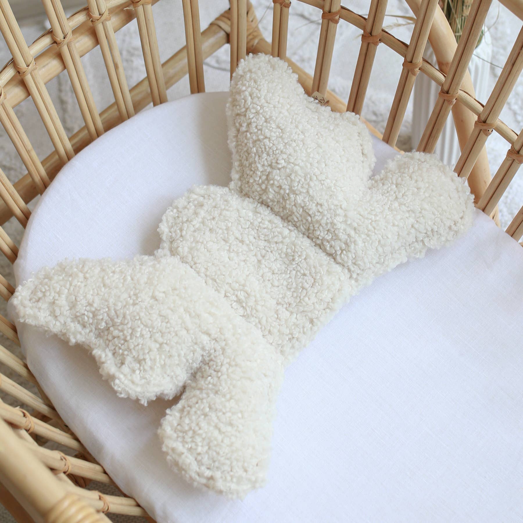Babyly - Baby Head Support Pillow - Teddy - (Cream) BABYLY Cream