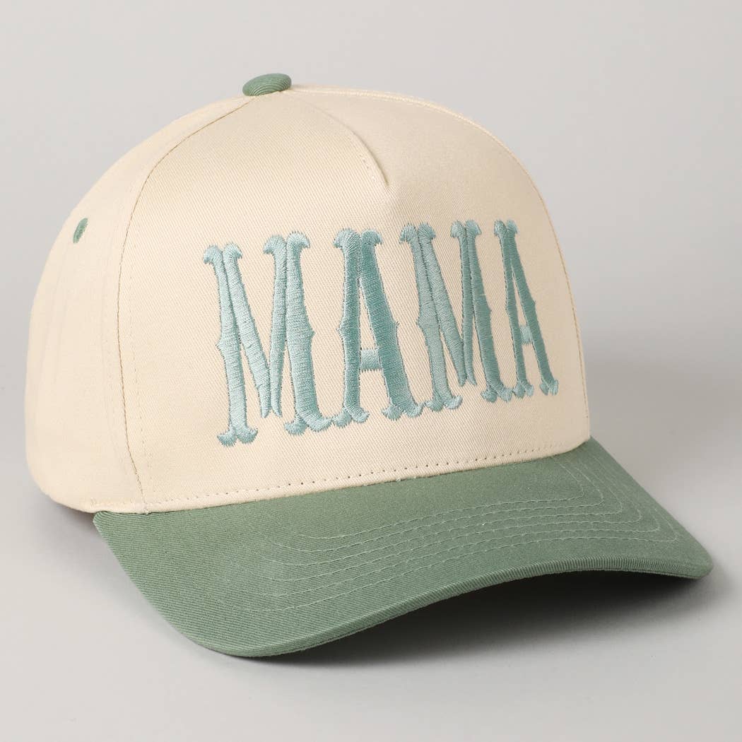 MAMA Typographic Design Embroidery Baseball Cap