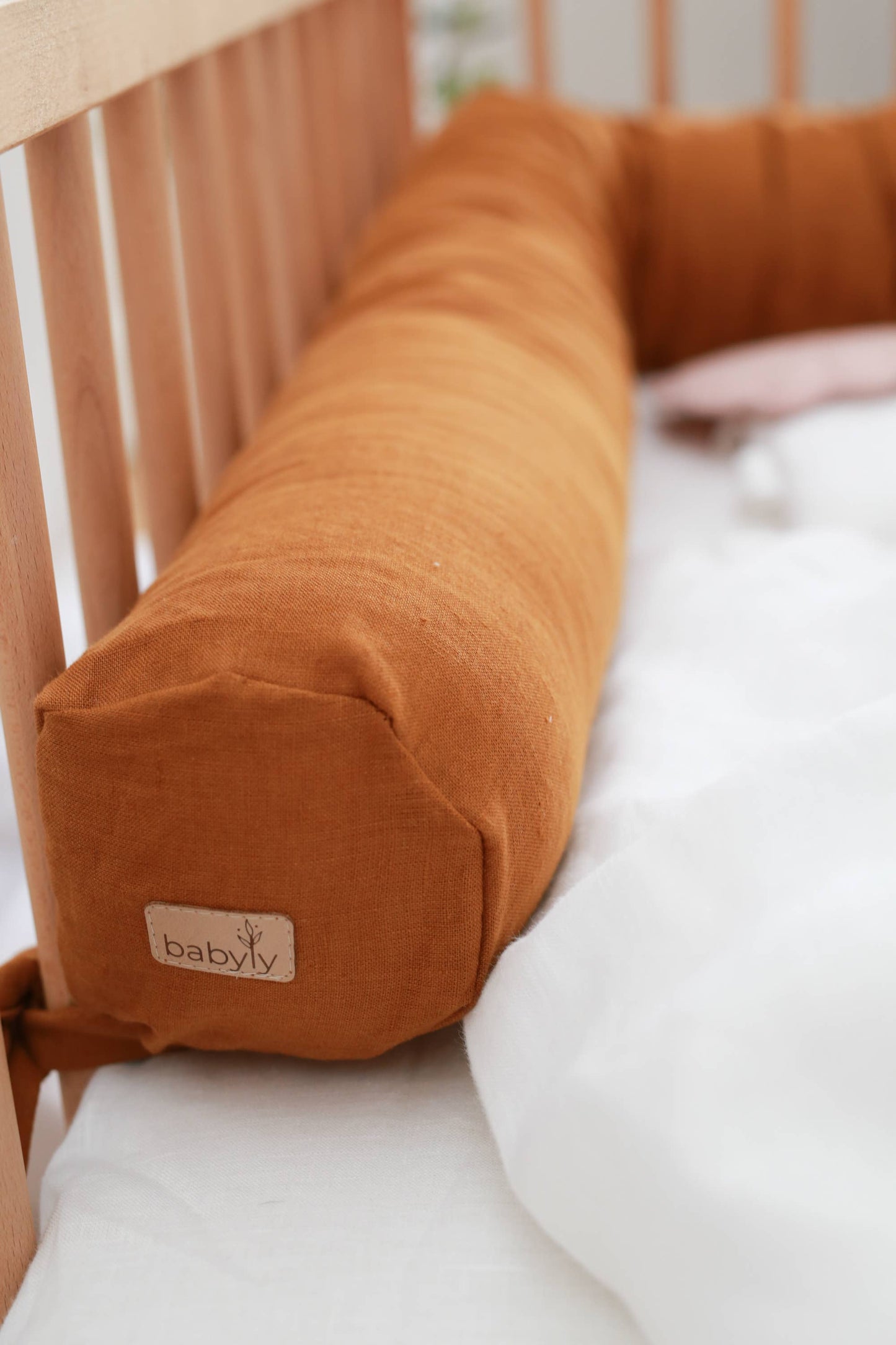 Babyly - Linen Baby Roller Bumper - Snake Protector - (6 Colors)