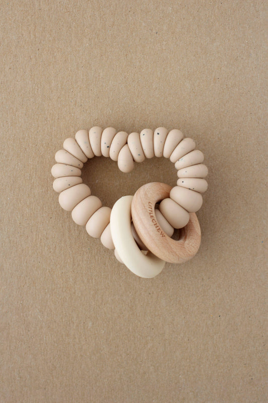 Teether - Heart | Beige Little Chew