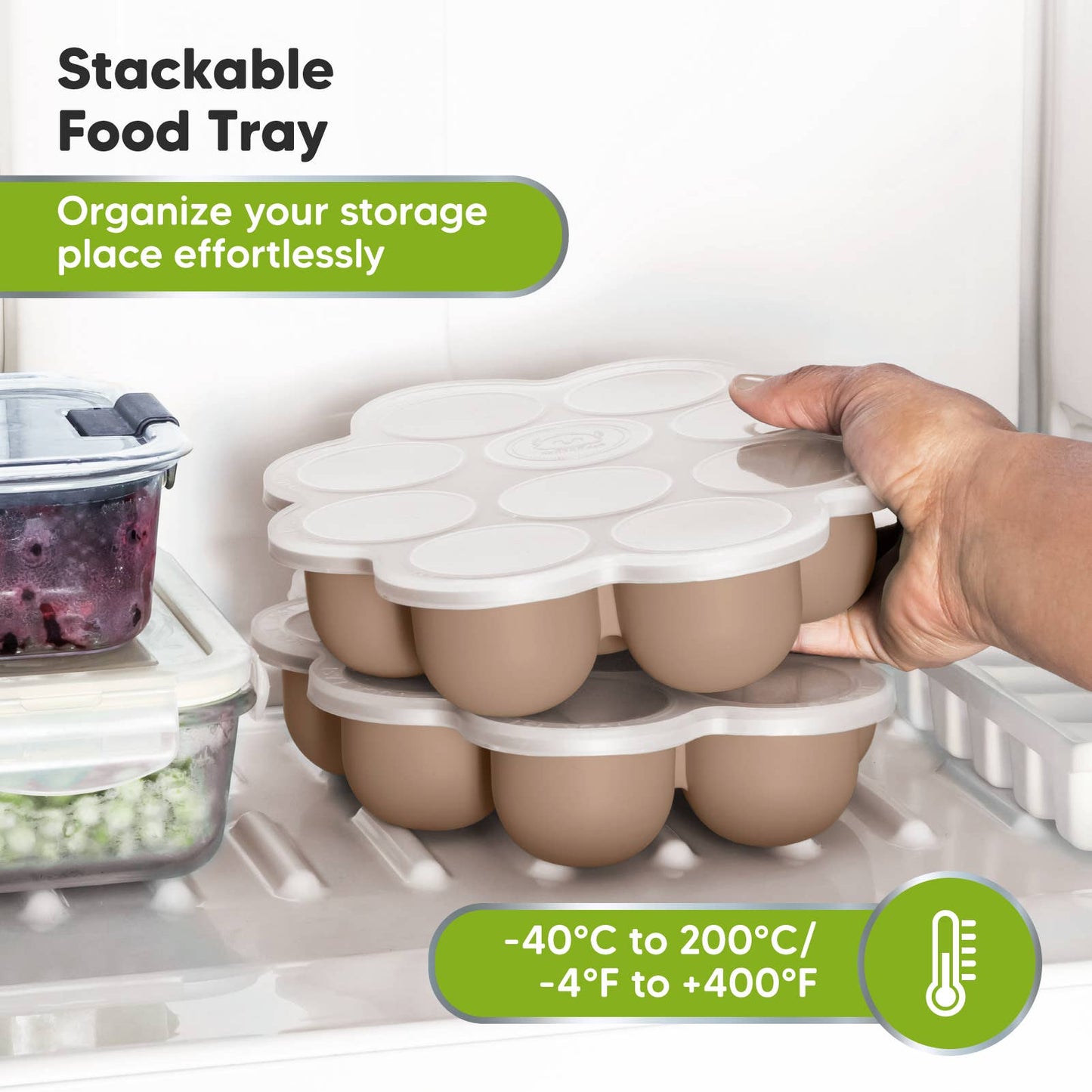 2oz x 10 Pods Prep Silicone Baby Food Freezer Tray with Lid KeaBabies
