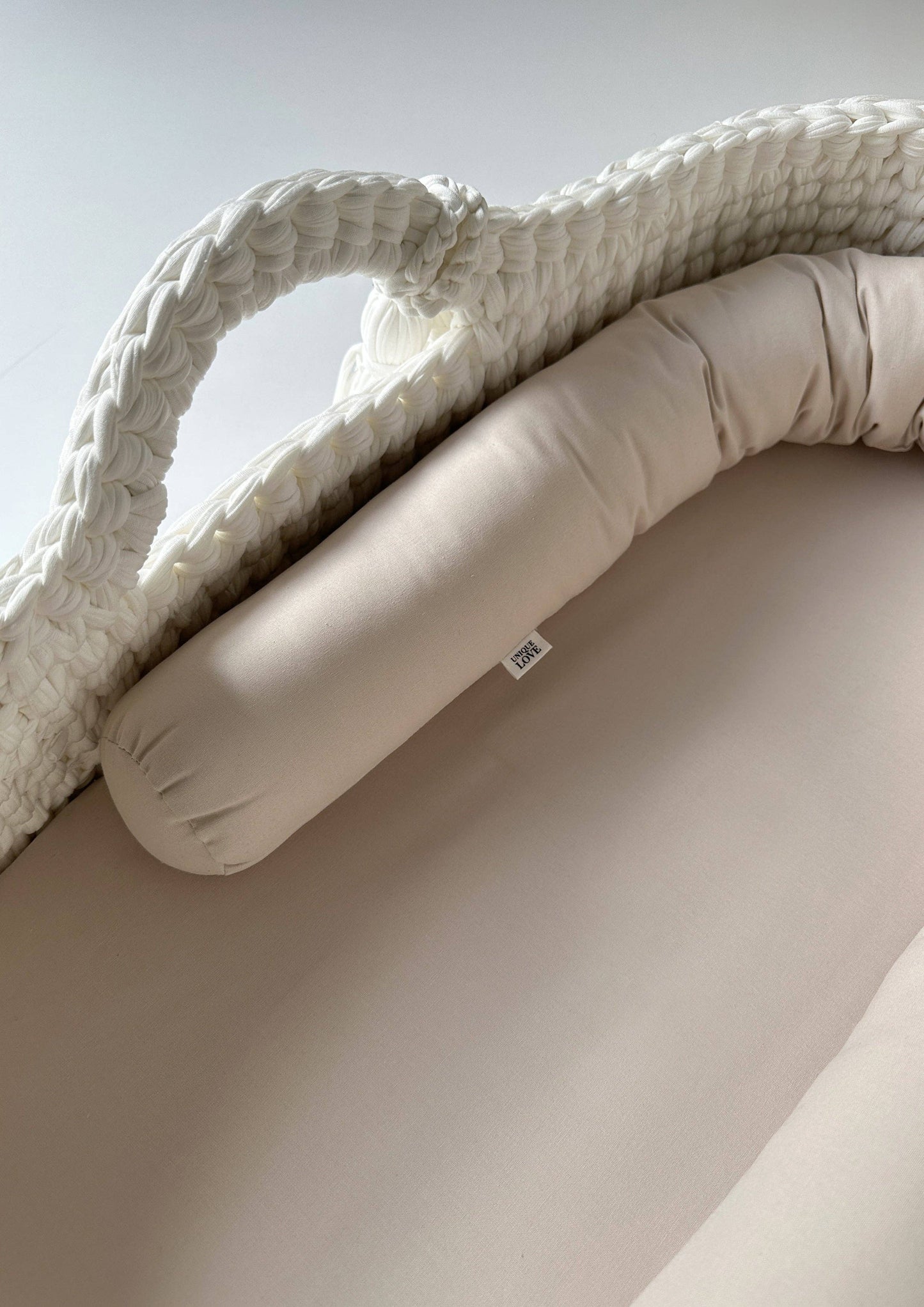 Baby basket cushion roll | natural beige UNIQUE LOVE Design