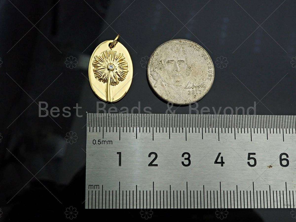 Gold Filled CZ Pave Dandelion BestBeads&Beyond