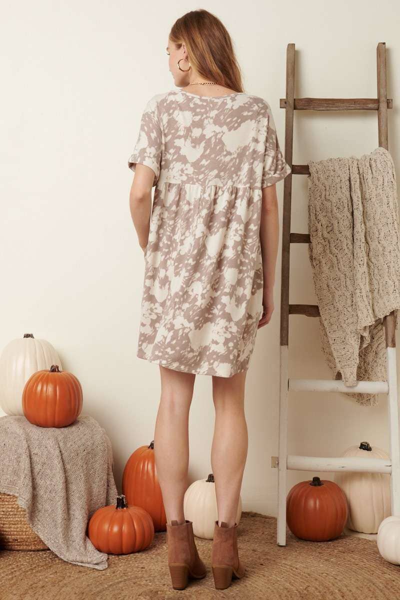 ABSTRACT PRINT BABYDOLL DRESS mittoshop