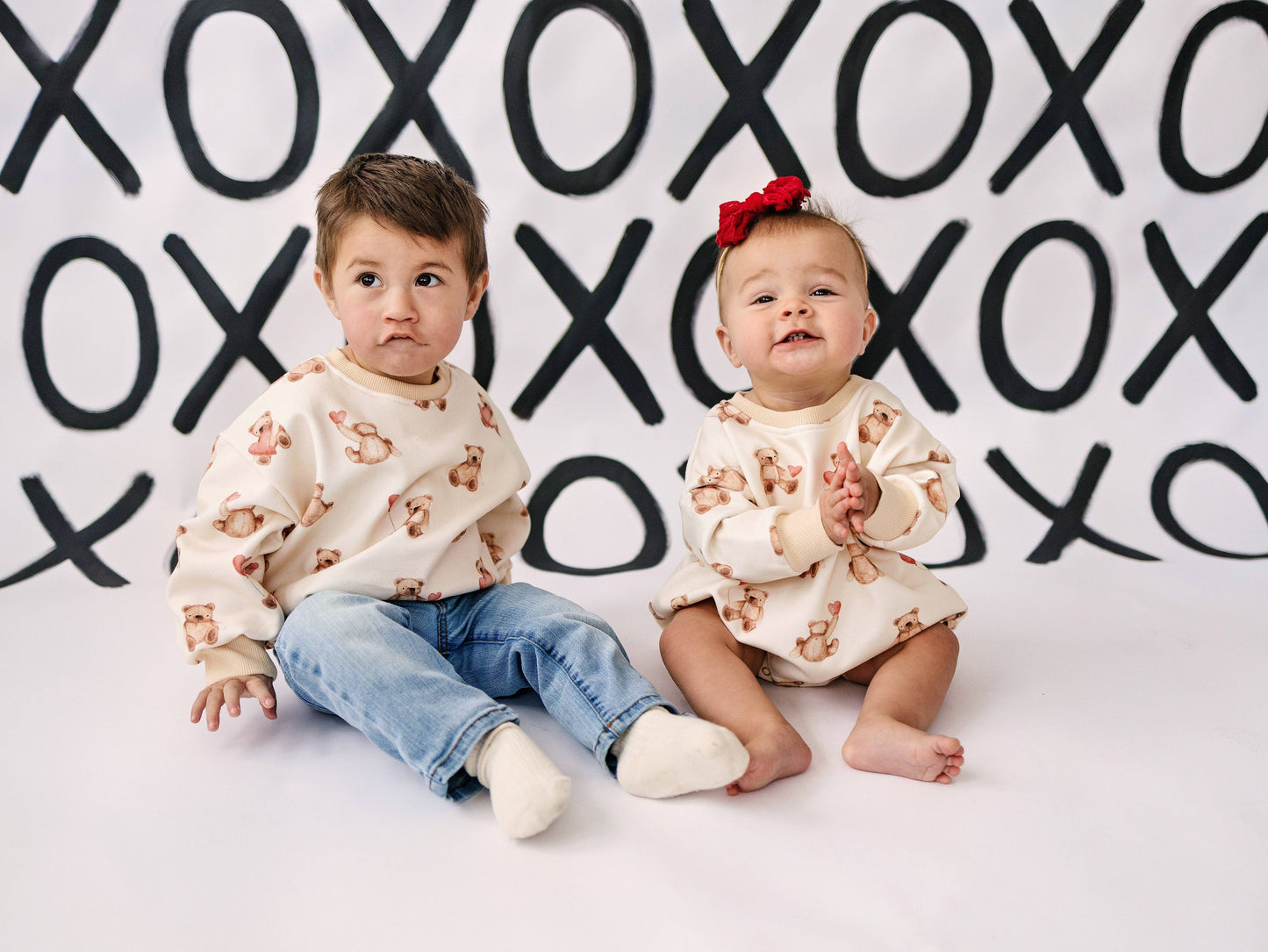 Teddy-Gram Sweatshirt Romper Little Joy Co.