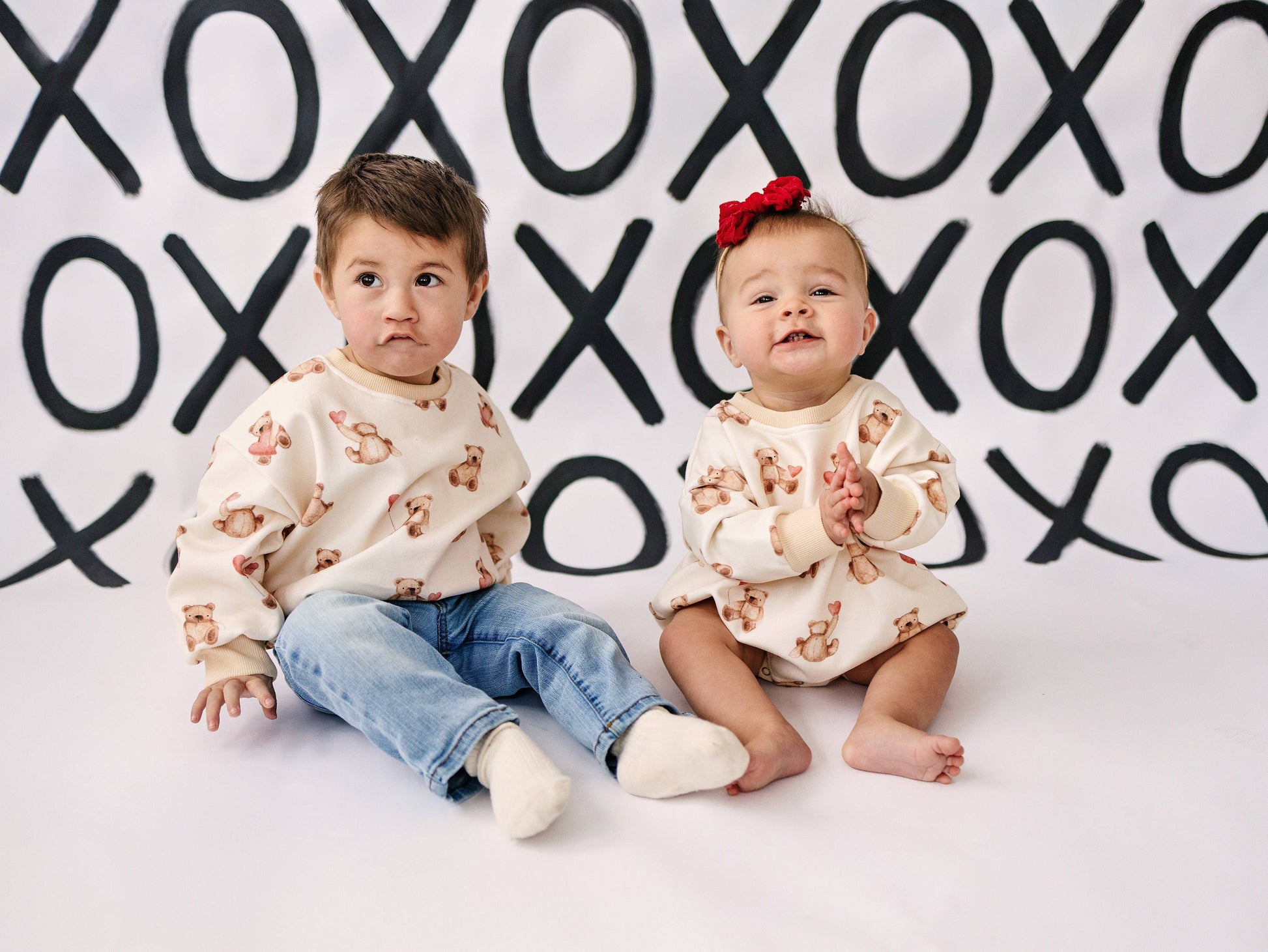 Teddy-Gram Sweatshirt Romper Little Joy Co.