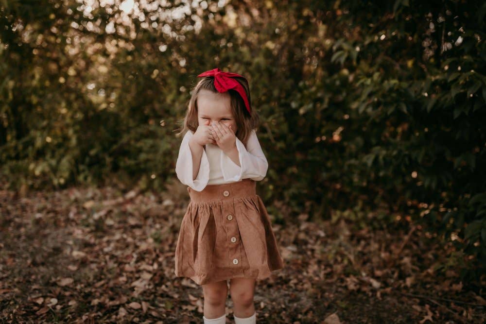Fallon Corduroy Suspender Skirt - Praline Bailey's Blossoms