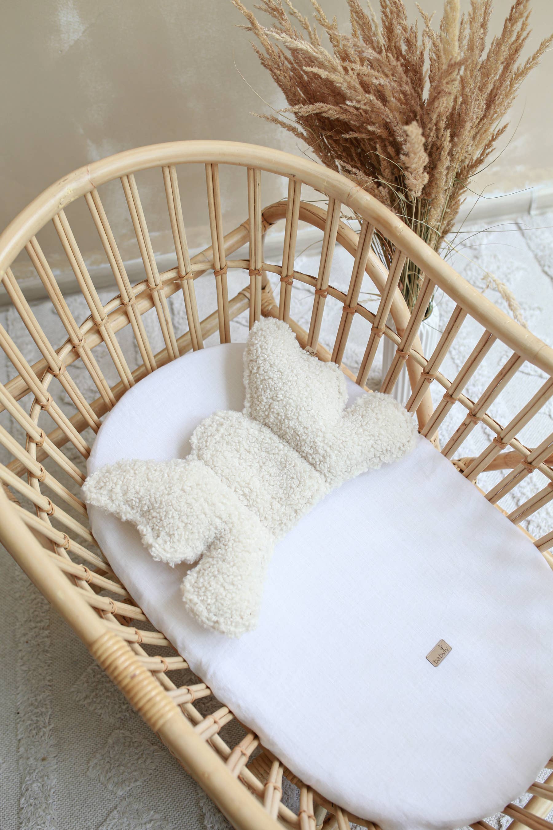 Babyly - Baby Head Support Pillow - Teddy - (Cream) BABYLY