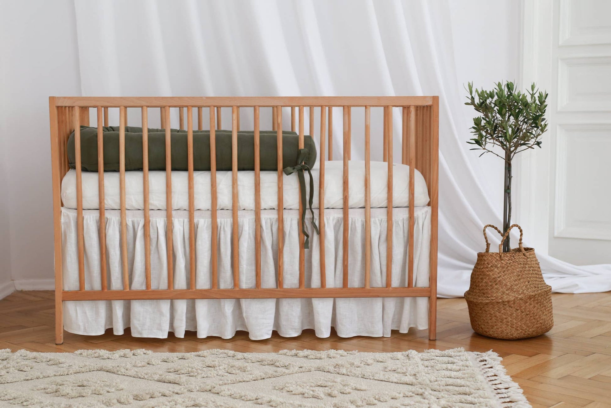 Babyly - Linen Baby Roller Bumper - Snake Protector - (6 Colors) BABYLY