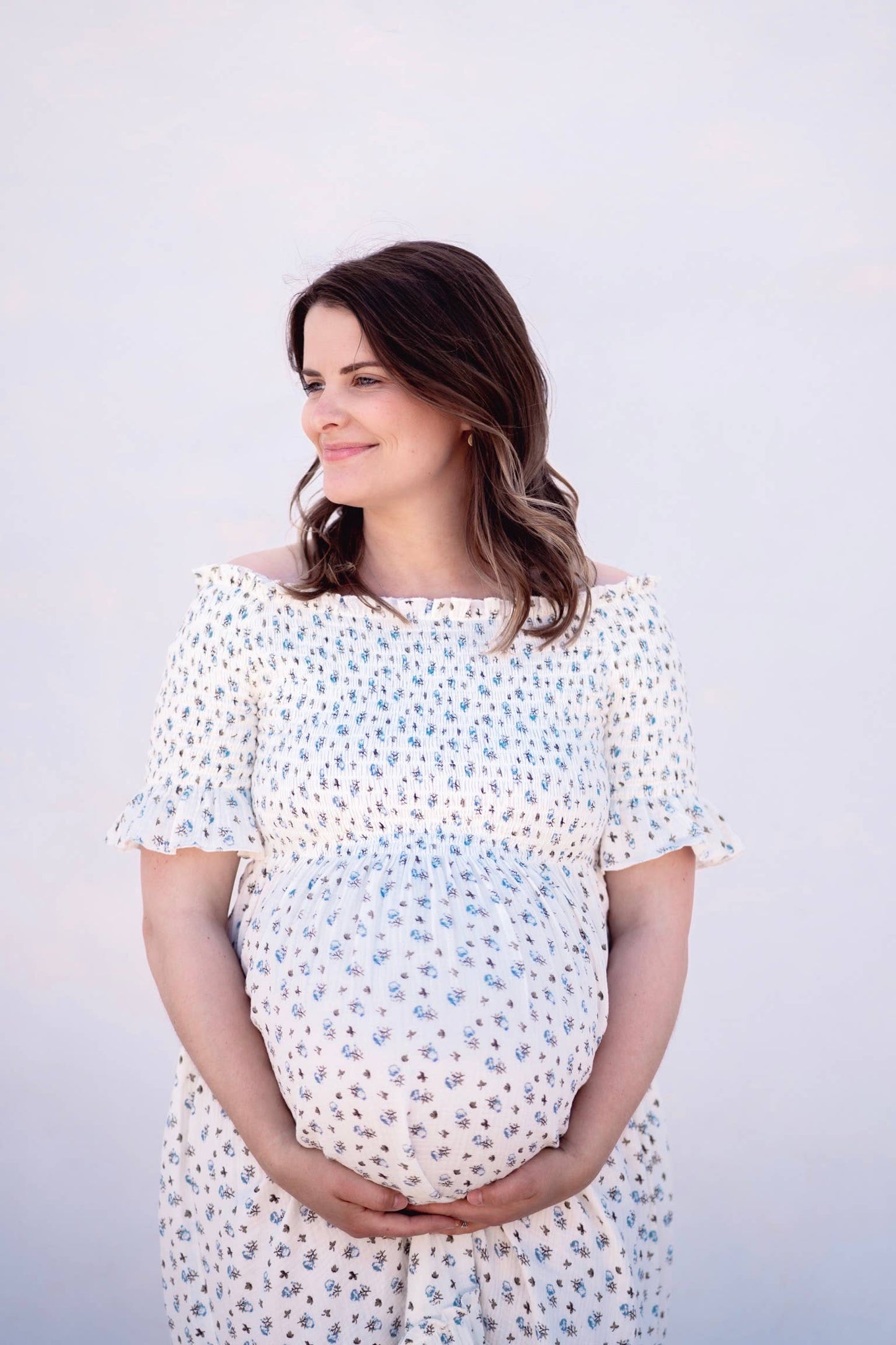 Blue Floral Muslin Dress LIV Maternity