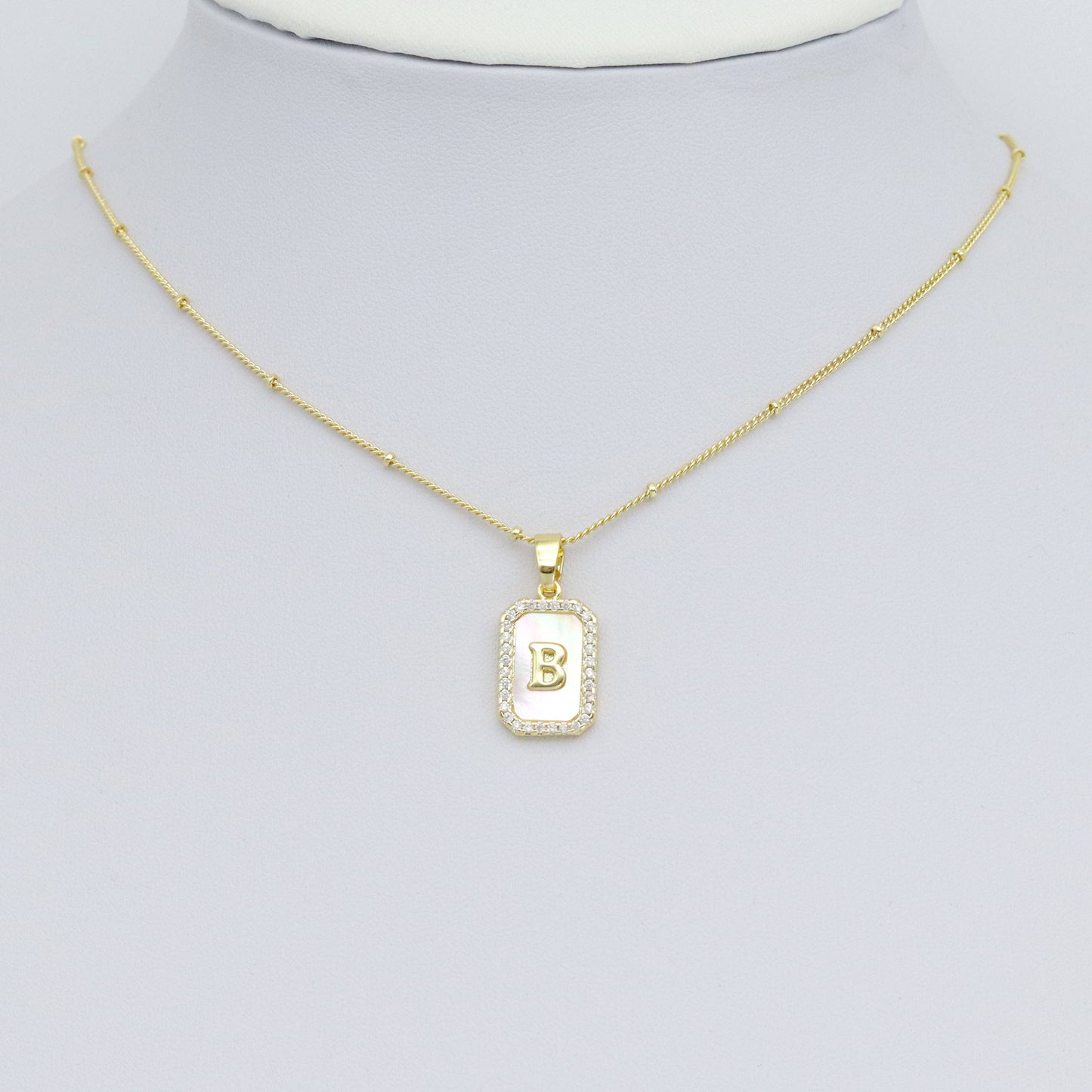 Gold Rectangle Initial Charm, Alphabet Name Letter Charm BestBeads&Beyond