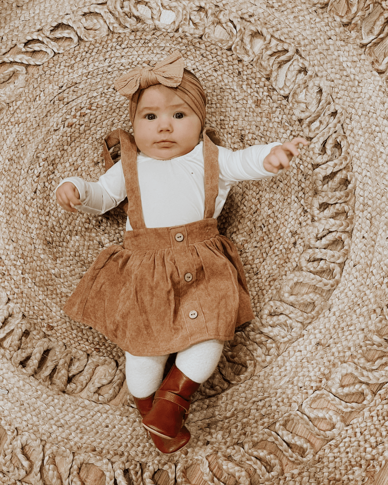 Fallon Corduroy Suspender Skirt - Praline Bailey's Blossoms