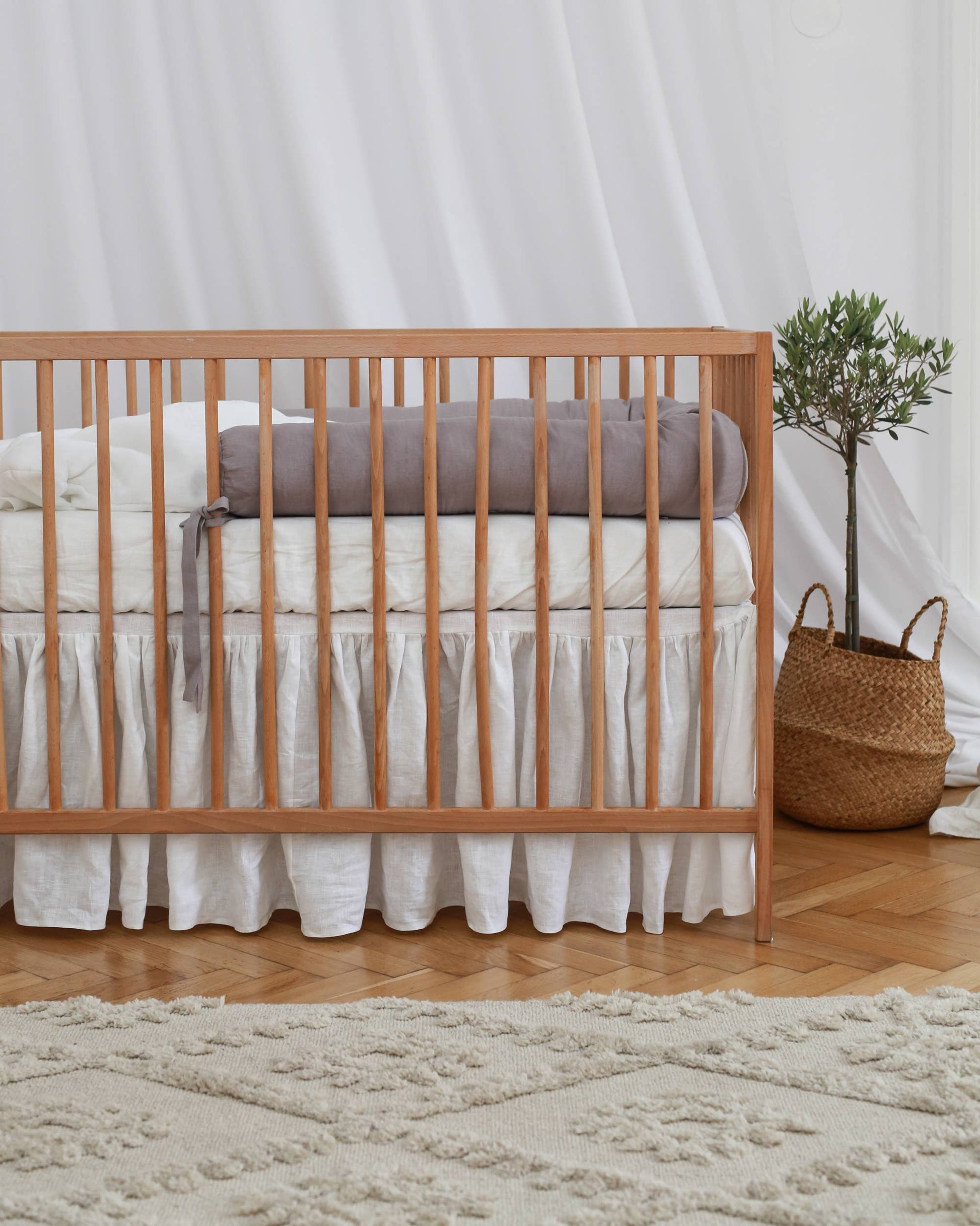 Babyly - Linen Baby Roller Bumper - Snake Protector - (6 Colors) BABYLY