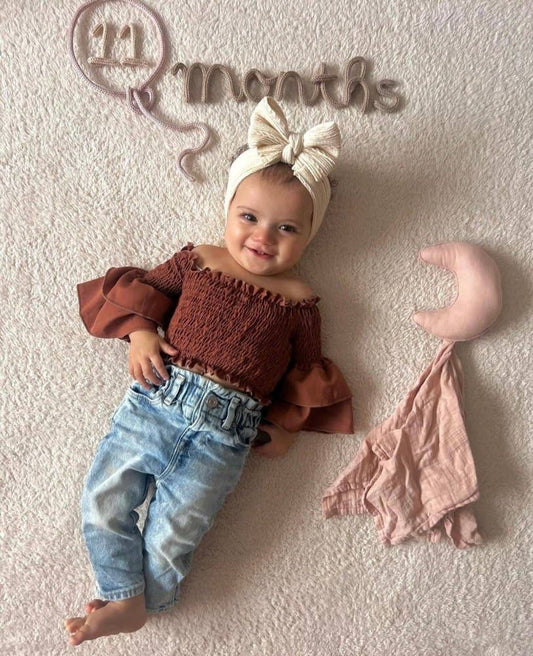Darcy Smocked Bell Sleeve Top - Dusty Coco Bailey's Blossoms