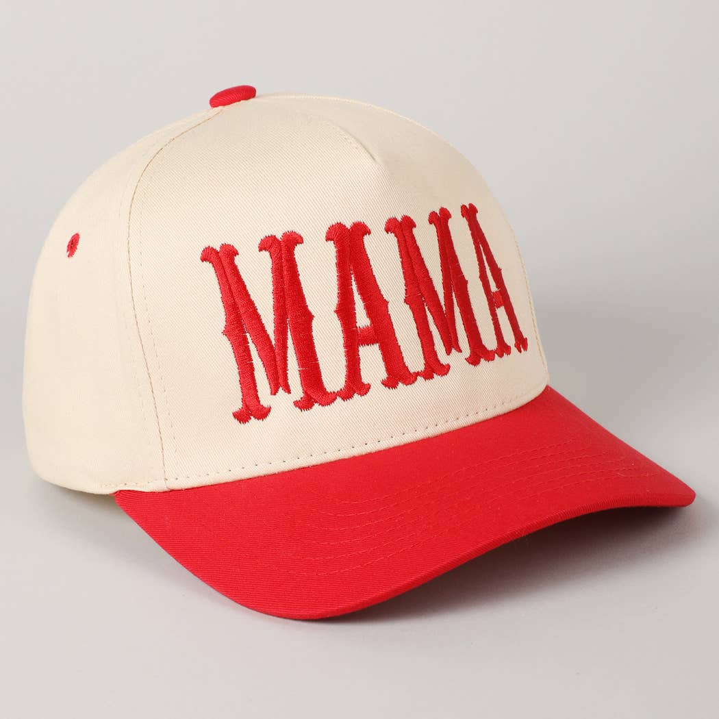 MAMA Typographic Design Embroidery Baseball Cap