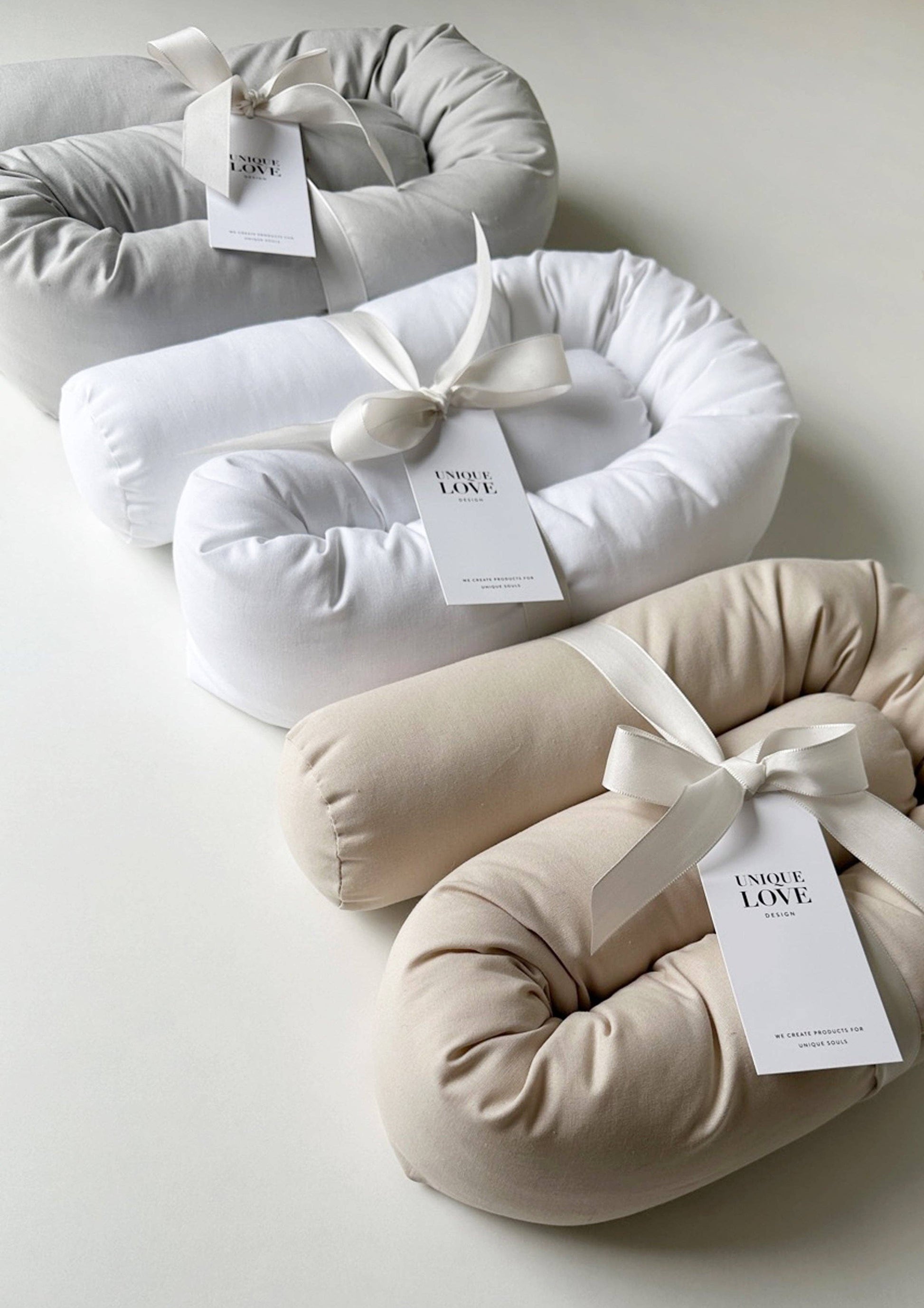 Baby basket cushion roll | natural beige UNIQUE LOVE Design