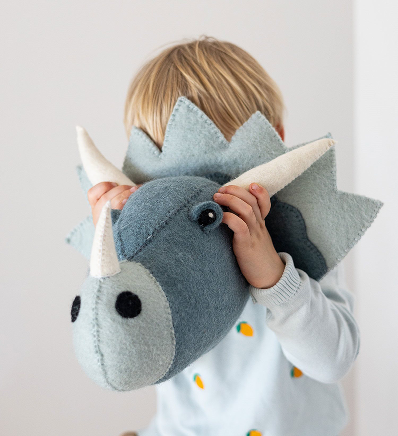 Animal Head, Dinosaur, Blue Gamcha