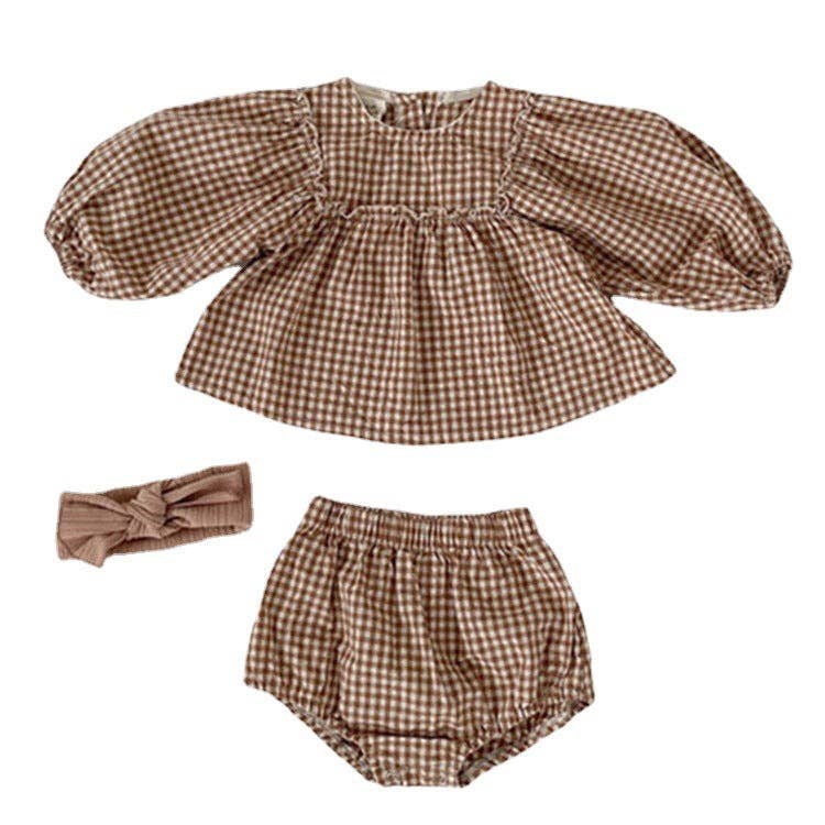 Baby Girl Plaid Blouse with Bloomers MyKids-USA®