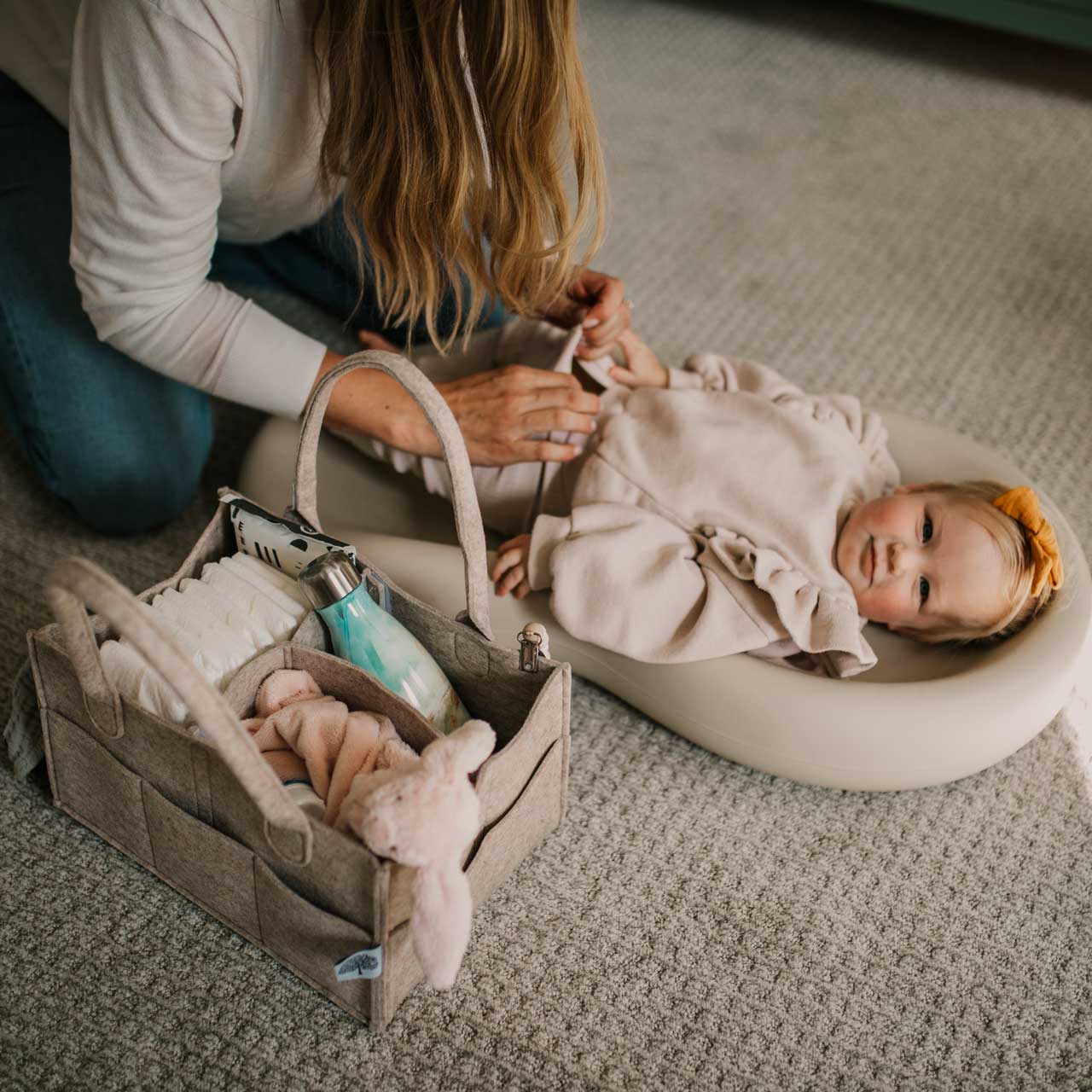 Diaper Caddy in Oatmeal Parker Baby Co.