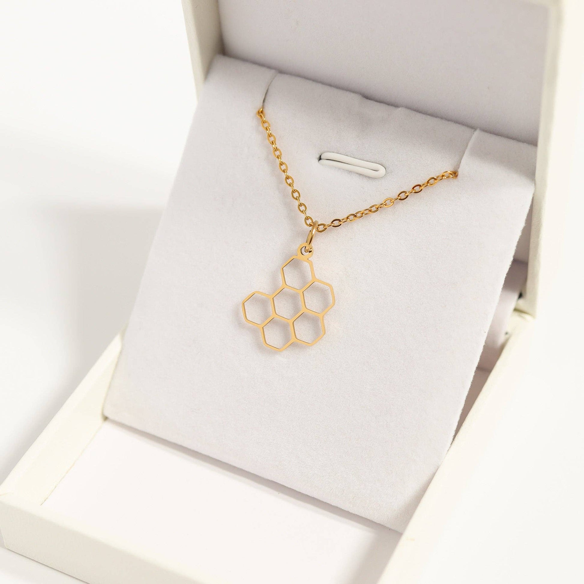 18K Gold PVD Stainless Steel Honeycomb Charm WJW