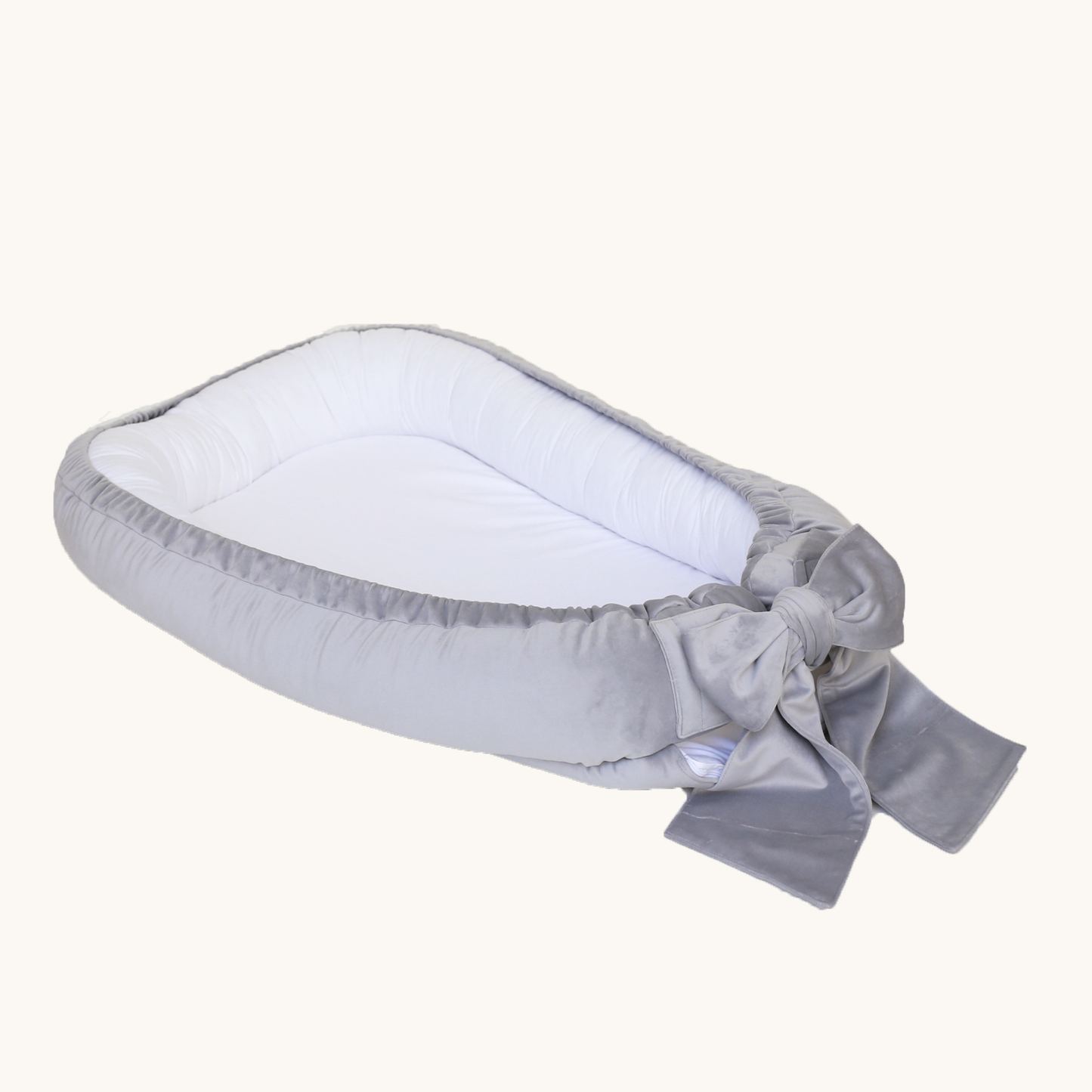 Velvet babynest with bow (5 colors) - BABYLY BABYLY