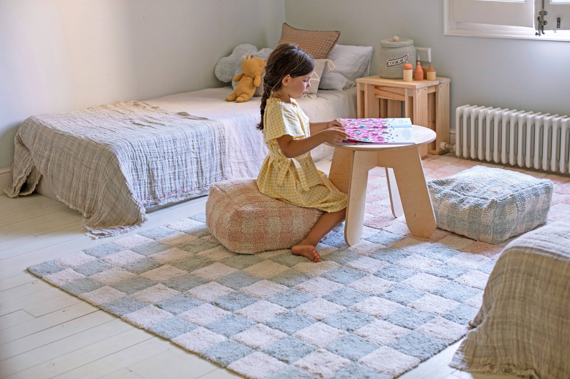 Pouf Vichy Rose Lorena Canals