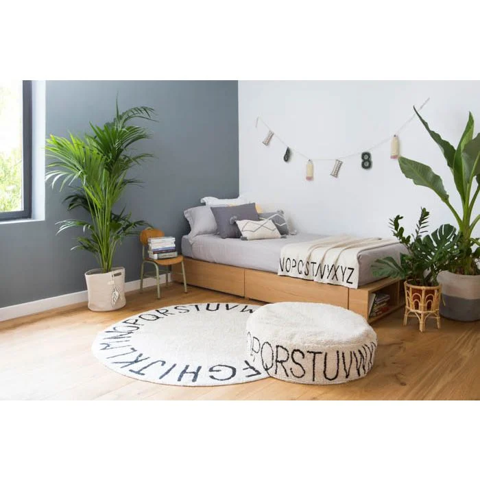 Pouffe ABC Natural - Black Lorena Canals