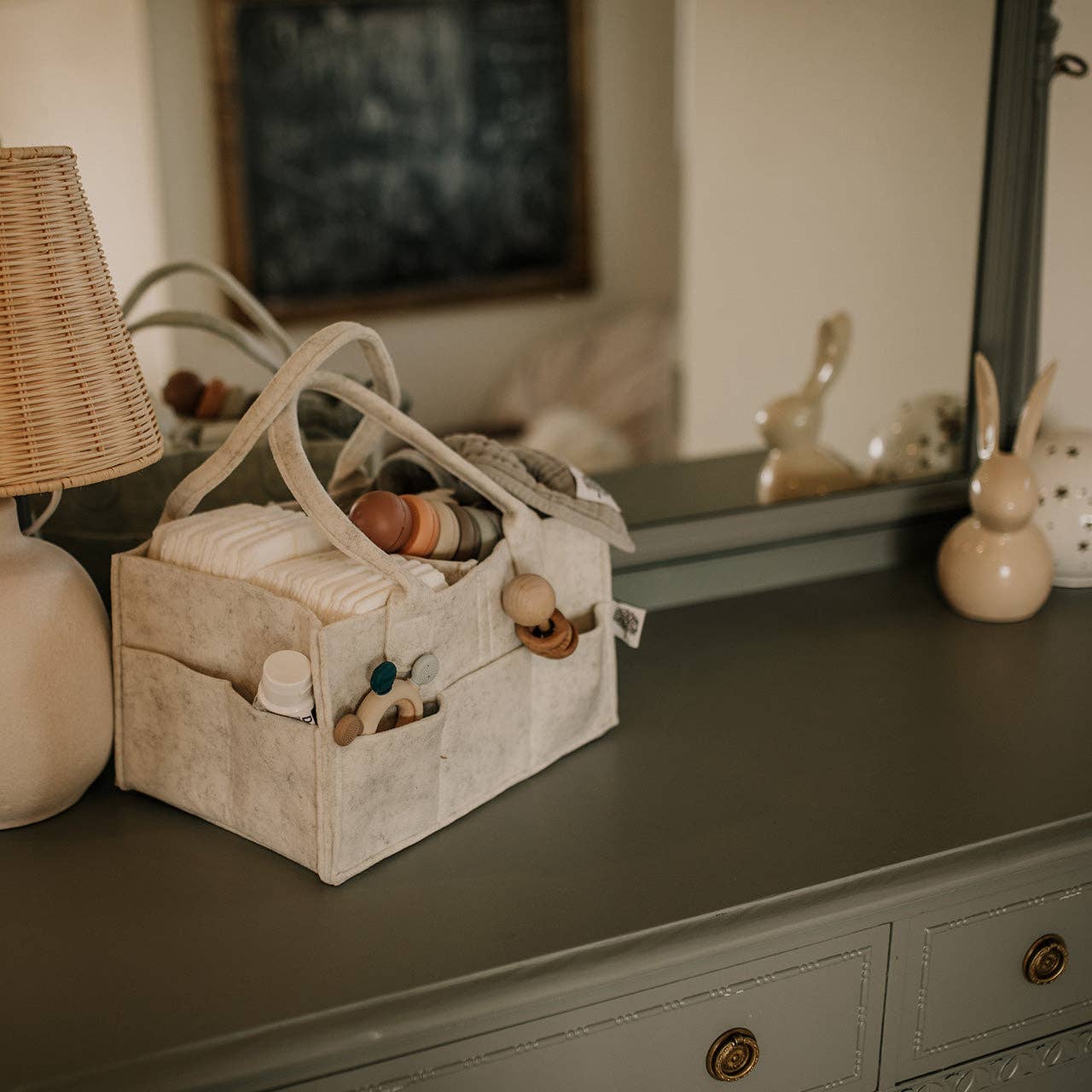Diaper Caddy in White Parker Baby Co.