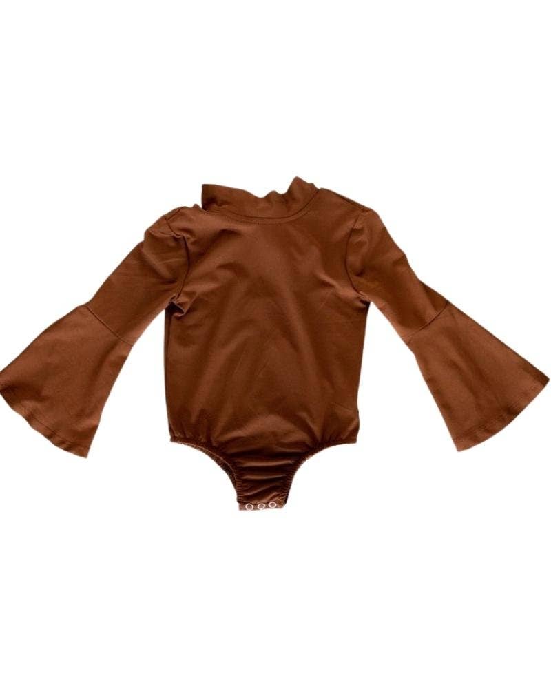 Clover Bell Sleeve Leotard - Rich Caramel Bailey's Blossoms