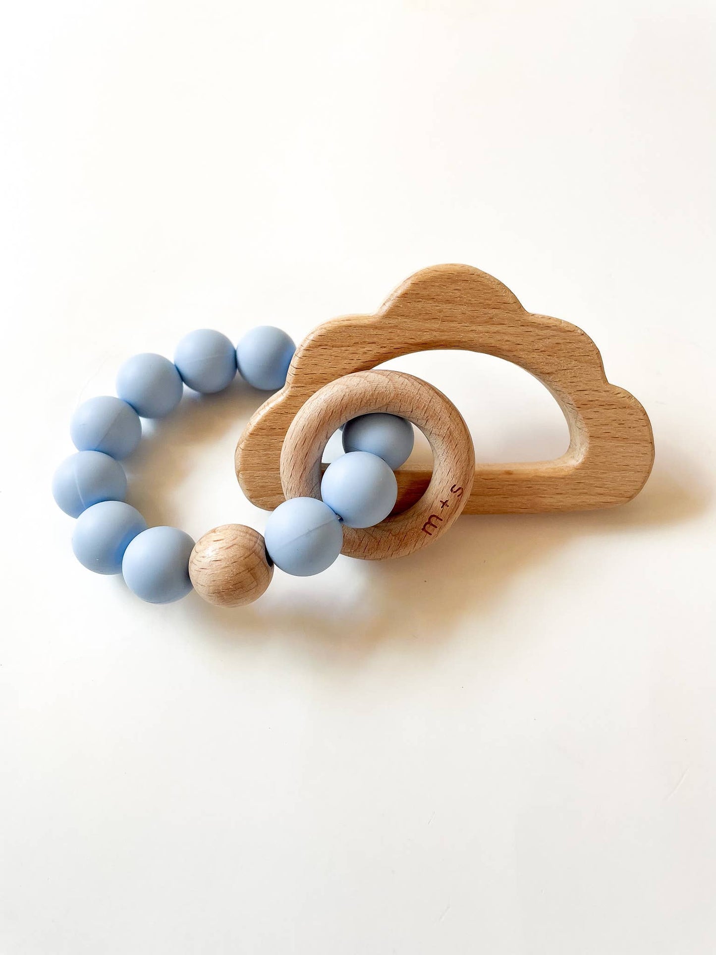 Cloud Teether-Silicone and Beech Wood Marlowe and Sage LLC