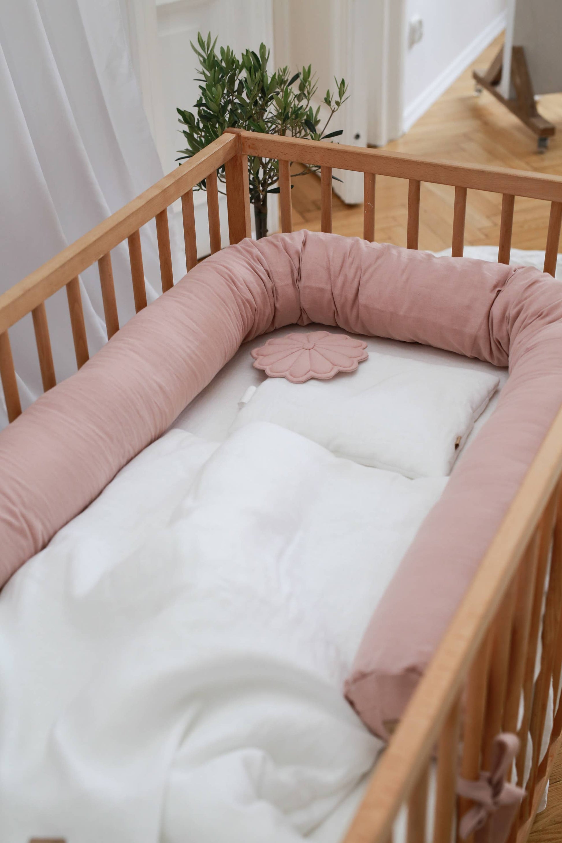 Babyly - Linen Baby Roller Bumper - Snake Protector - (6 Colors) BABYLY